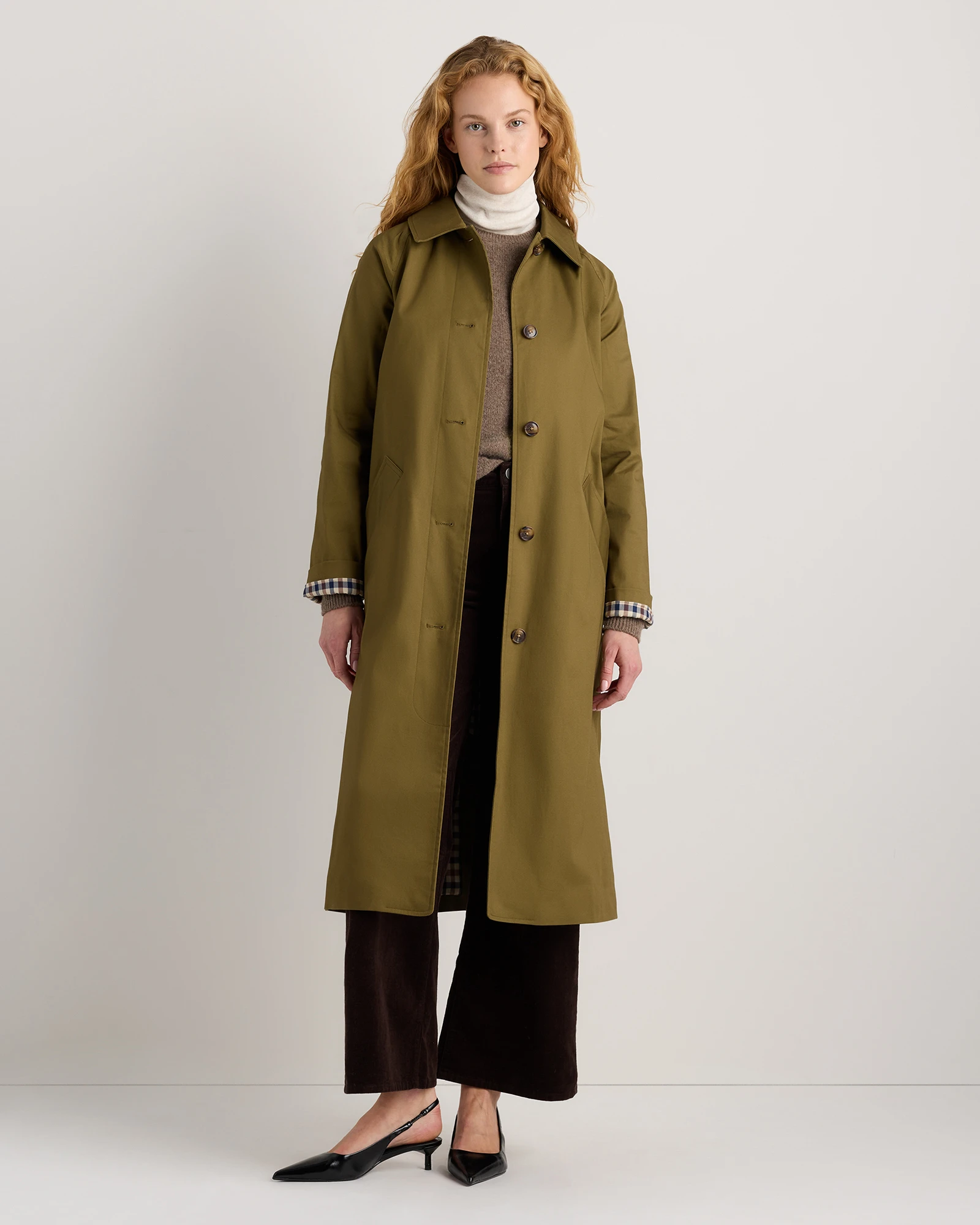 Comfort Stretch Mac Coat in Navy