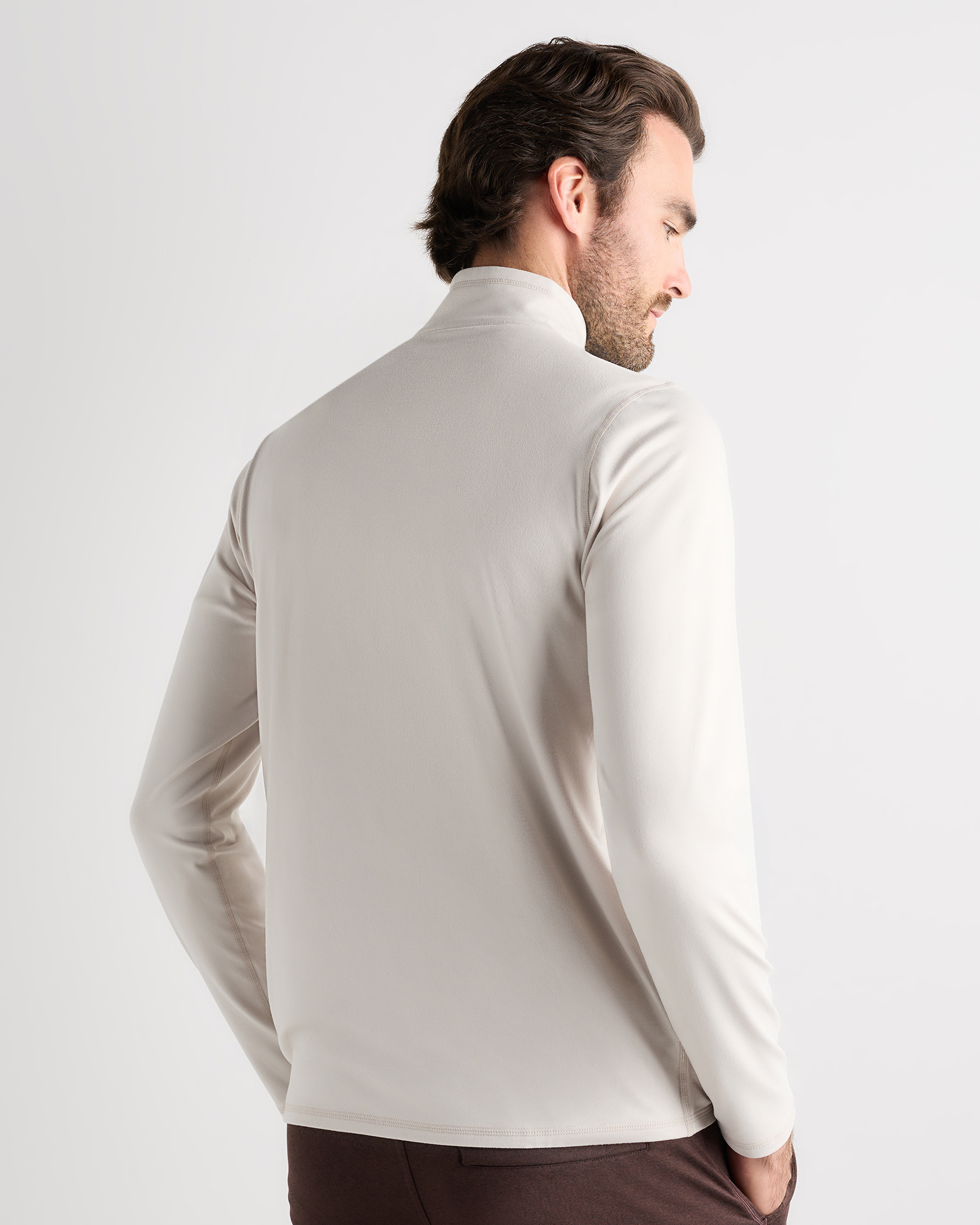 Flowknit Performance Half-Zip in Solid Chalk