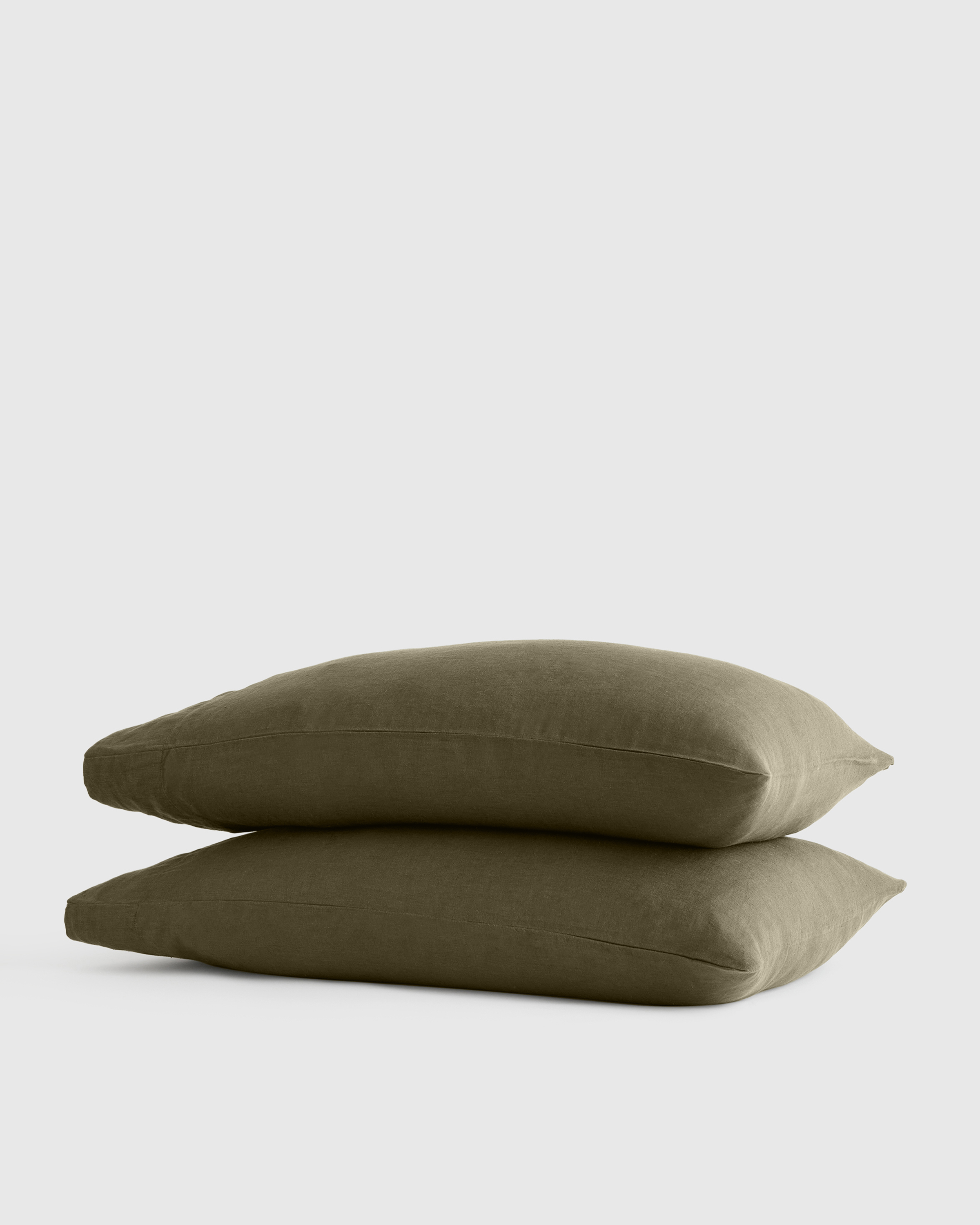 Dusty Olive European Linen Pillowcase Set