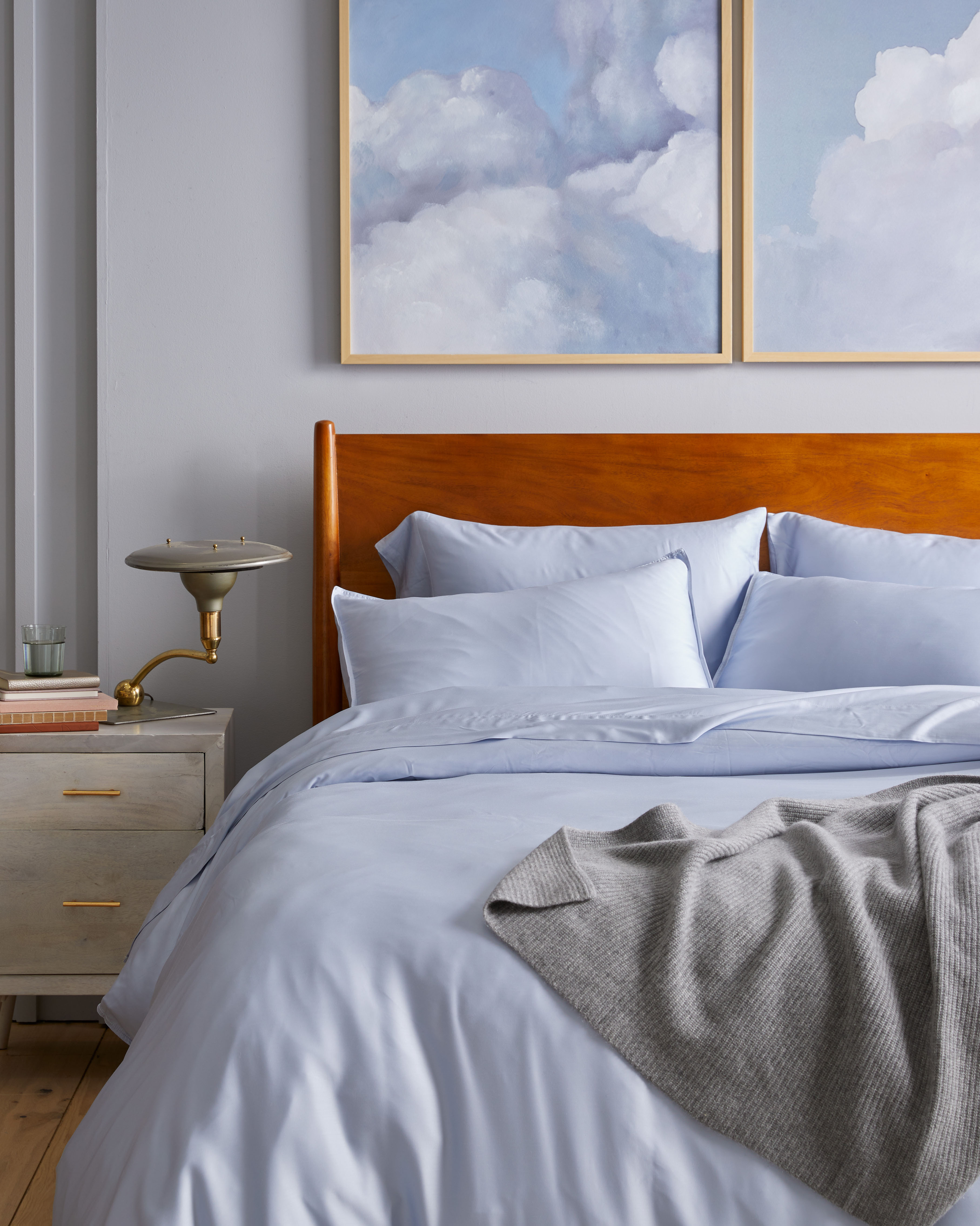 Sky Blue Bamboo Sham Set