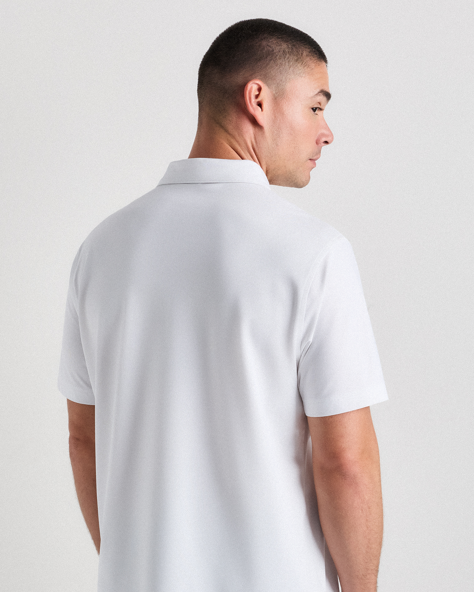 Performance Mesh Golf Polo in White