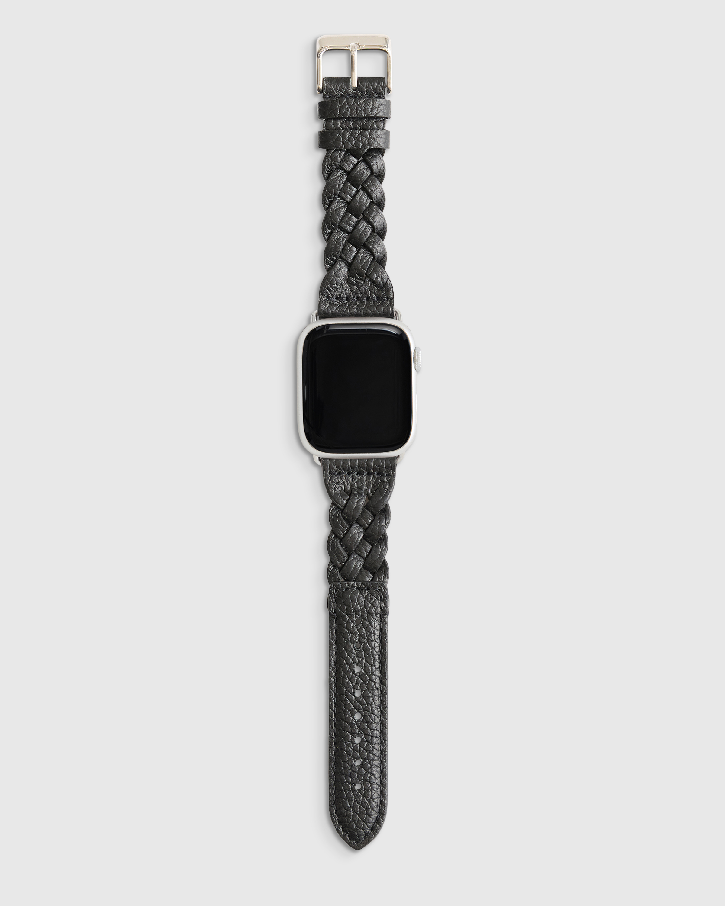 Braided Leather Apple Watch Band in Black