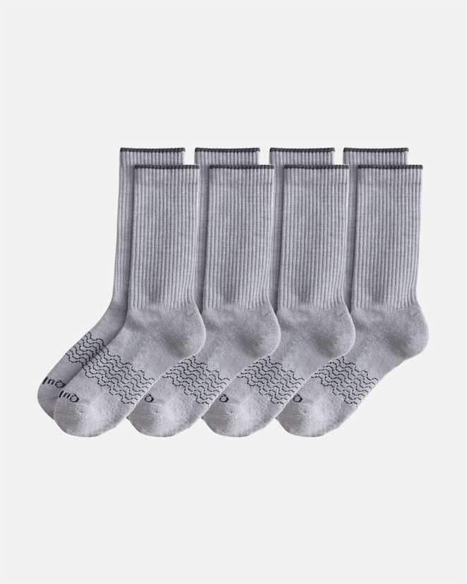 Grey Merino Crew Socks (4-Pack)