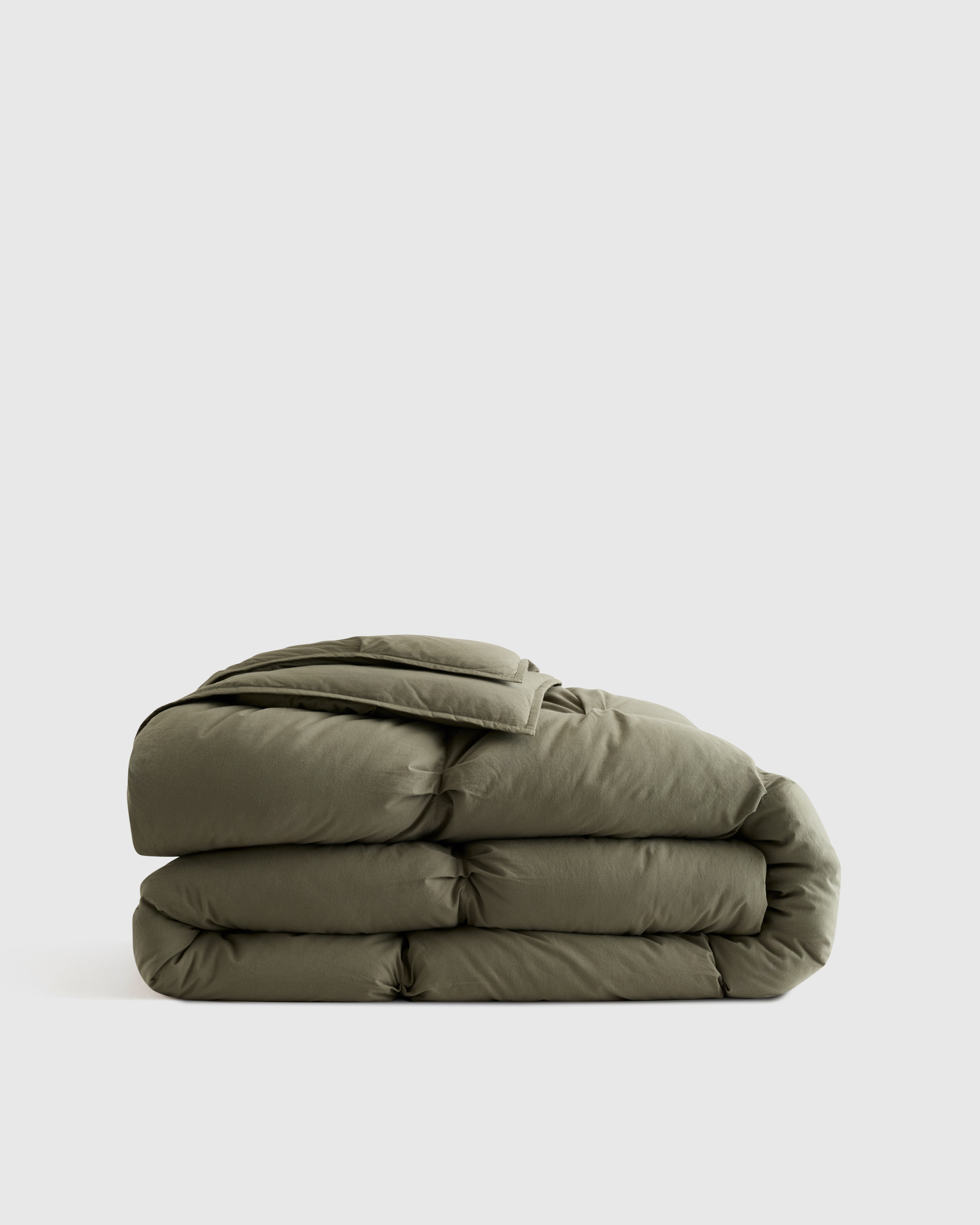 Dusty Olive Cotton Pintuck Comforter