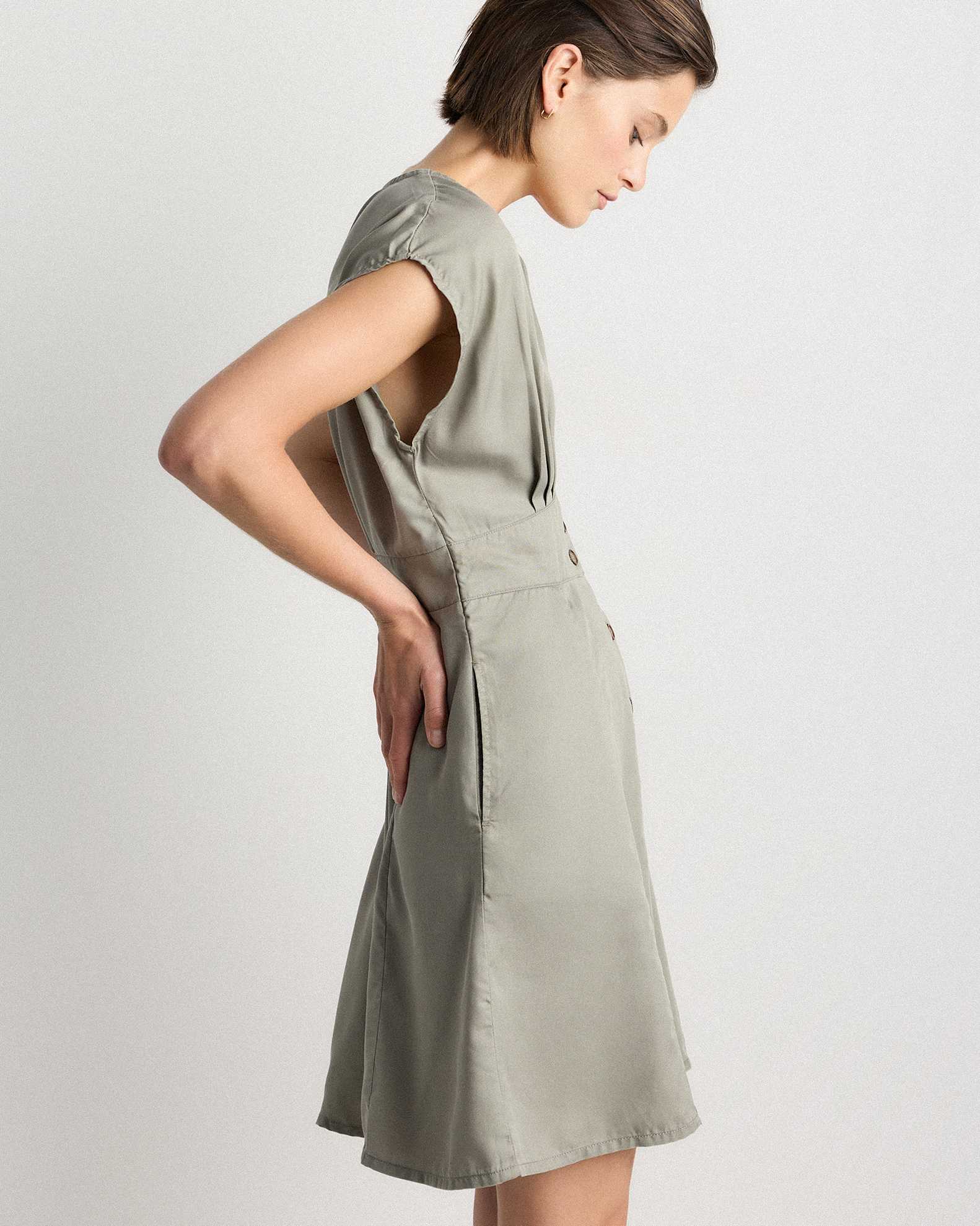 Vintage Wash Tencel Button Front Dress Vintage Wash Tencel Button Front Dress