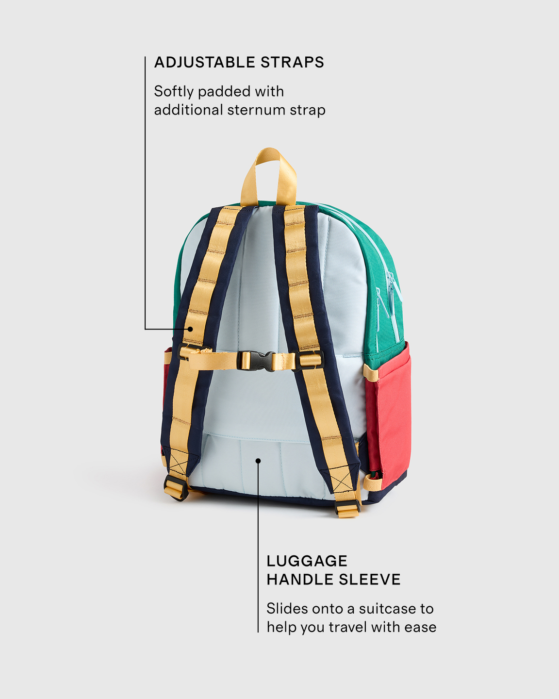 M Backpack Back Template Colorblock