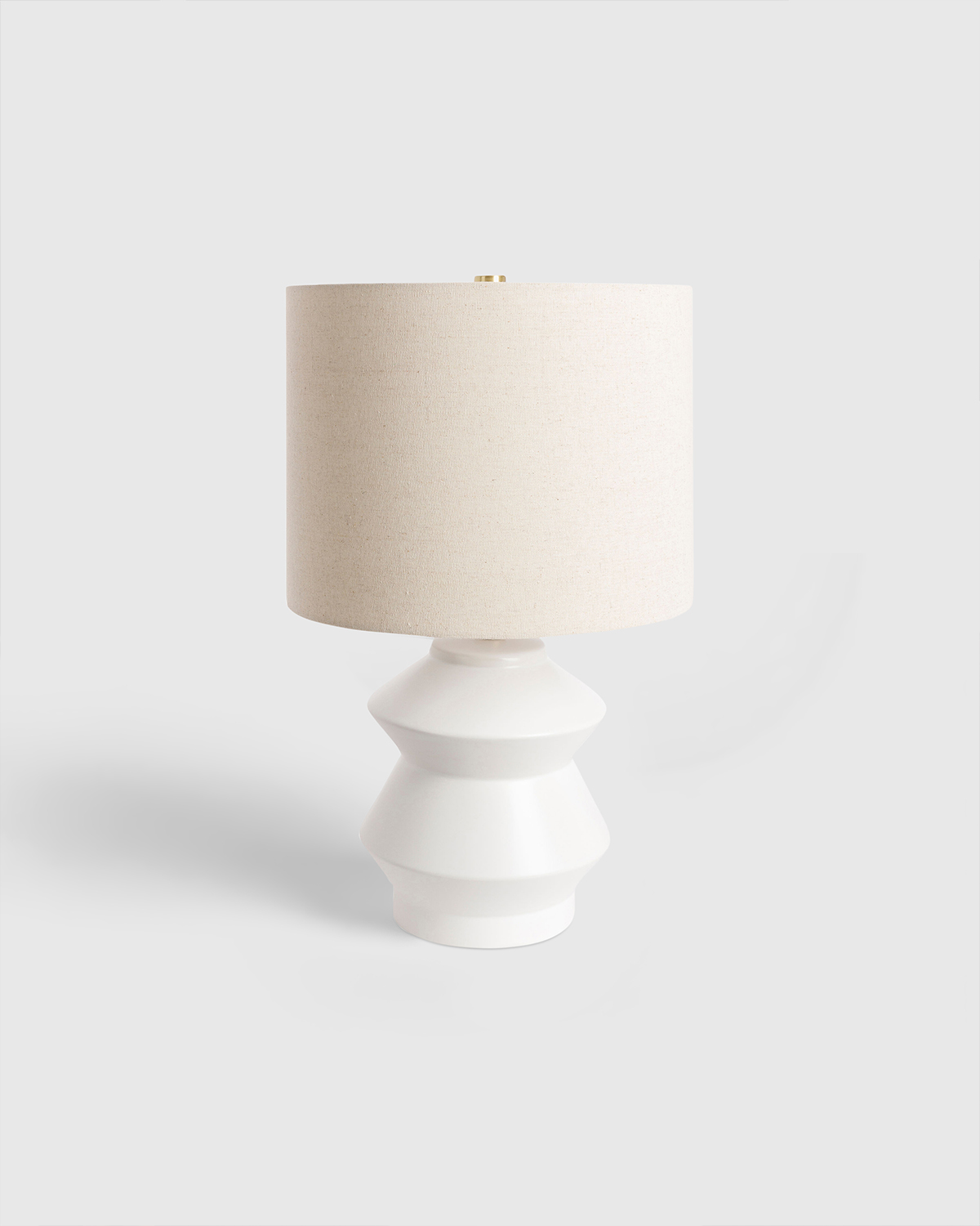 White Geometric Ceramic Table Lamp