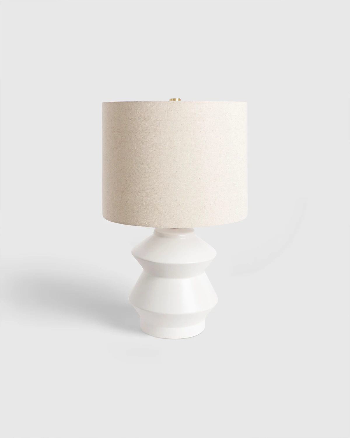 Geometric Ceramic Table lamp with Linen Shade