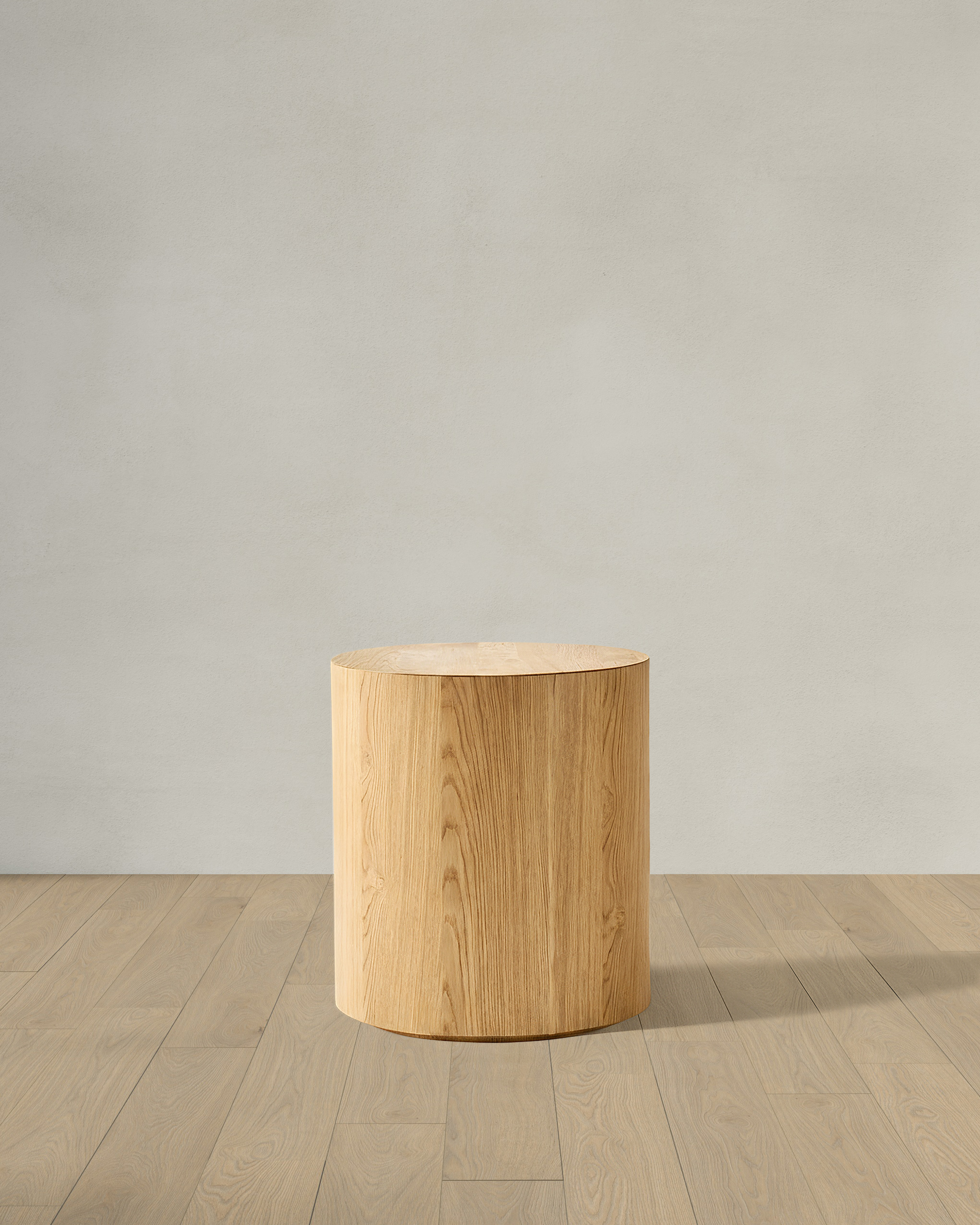 Rustic Oak Oak Drum End Table