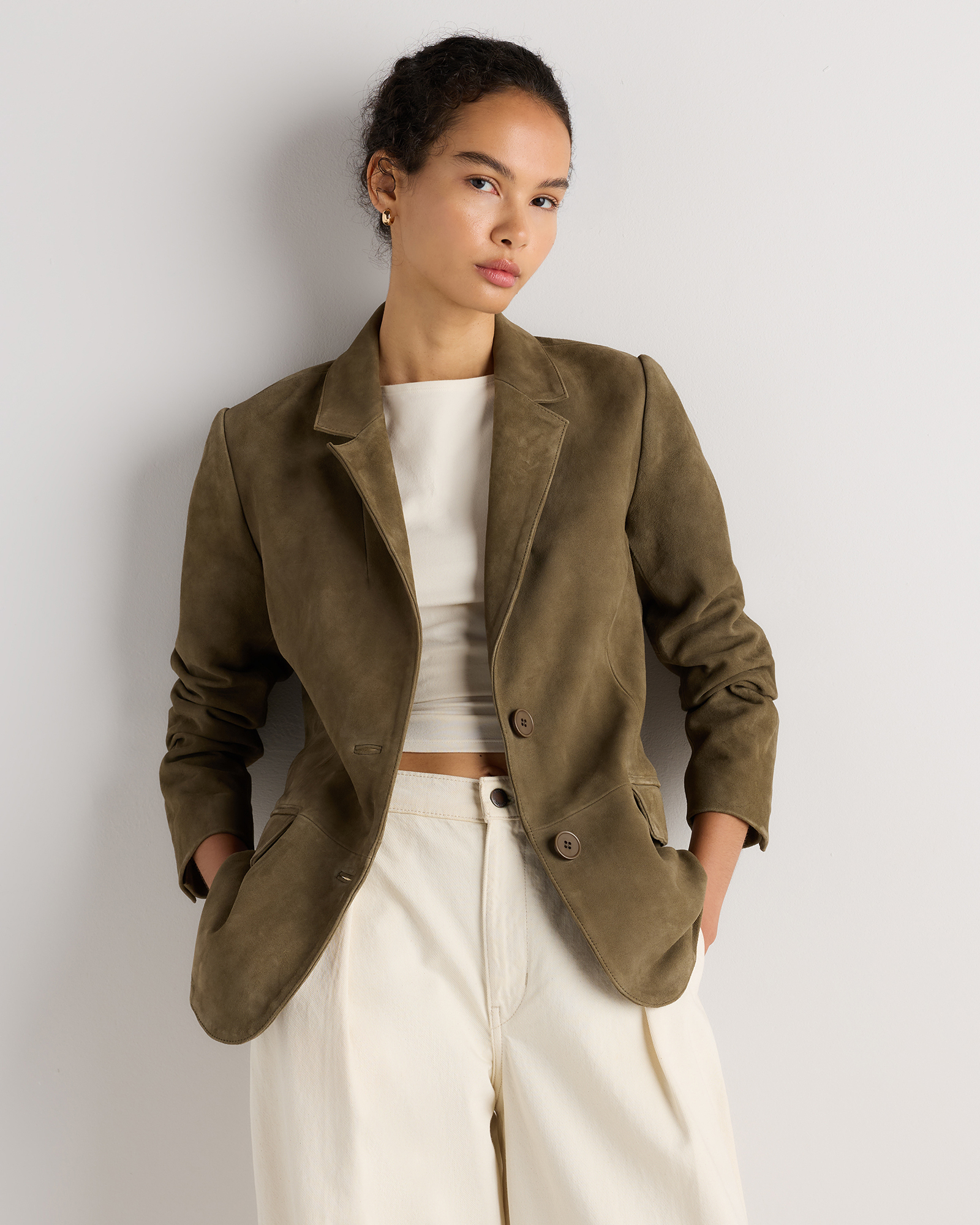 Willow Green 100% Suede Blazer