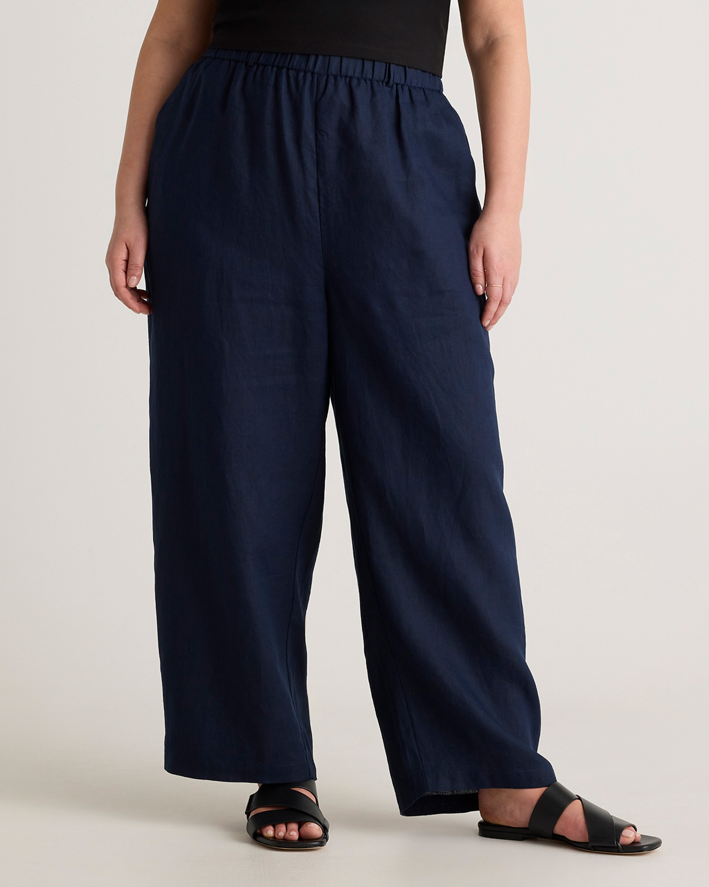 Deep Navy 100% European Linen Pants