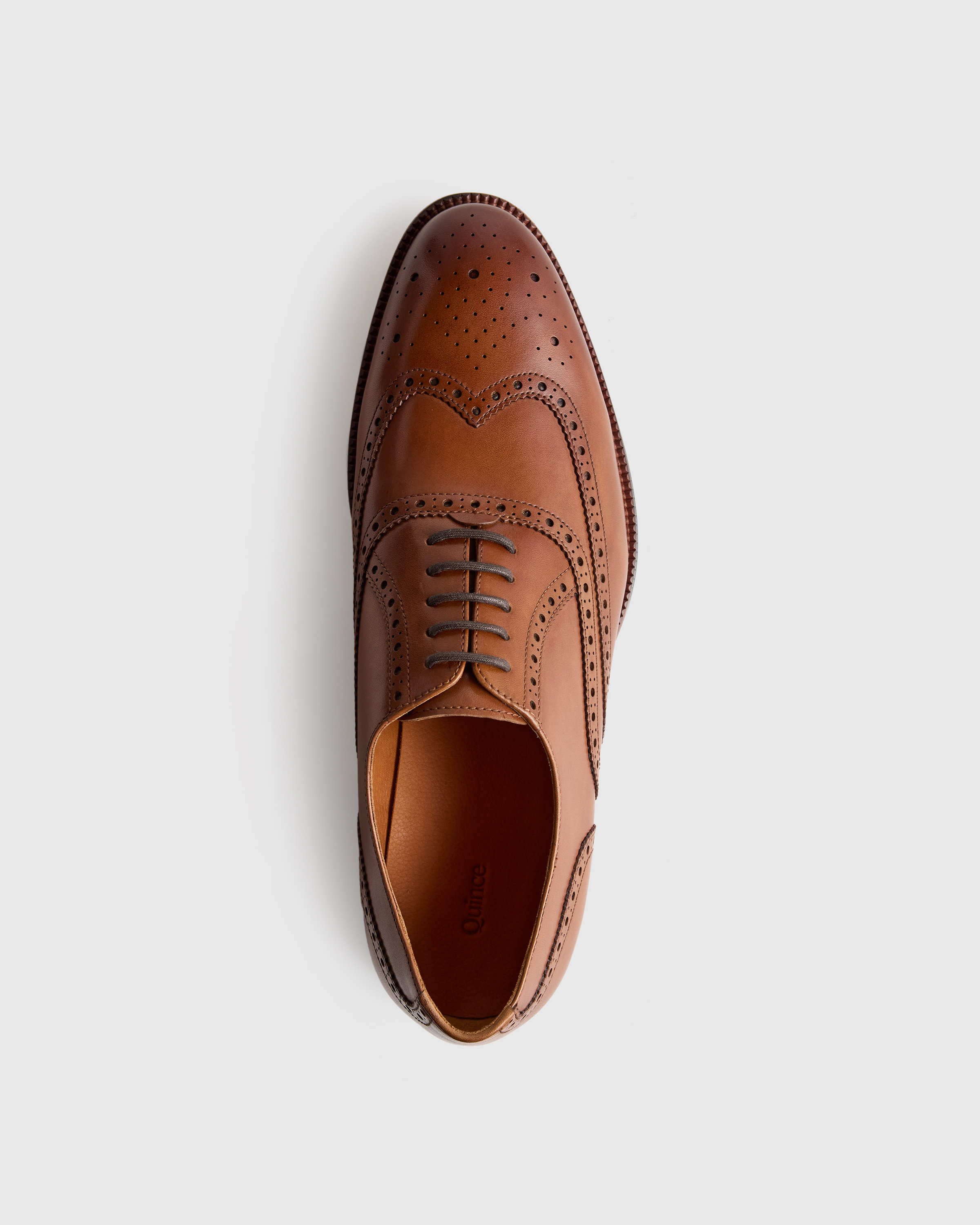 Italian Leather Wingtip Oxford in Tobacco display picture 1