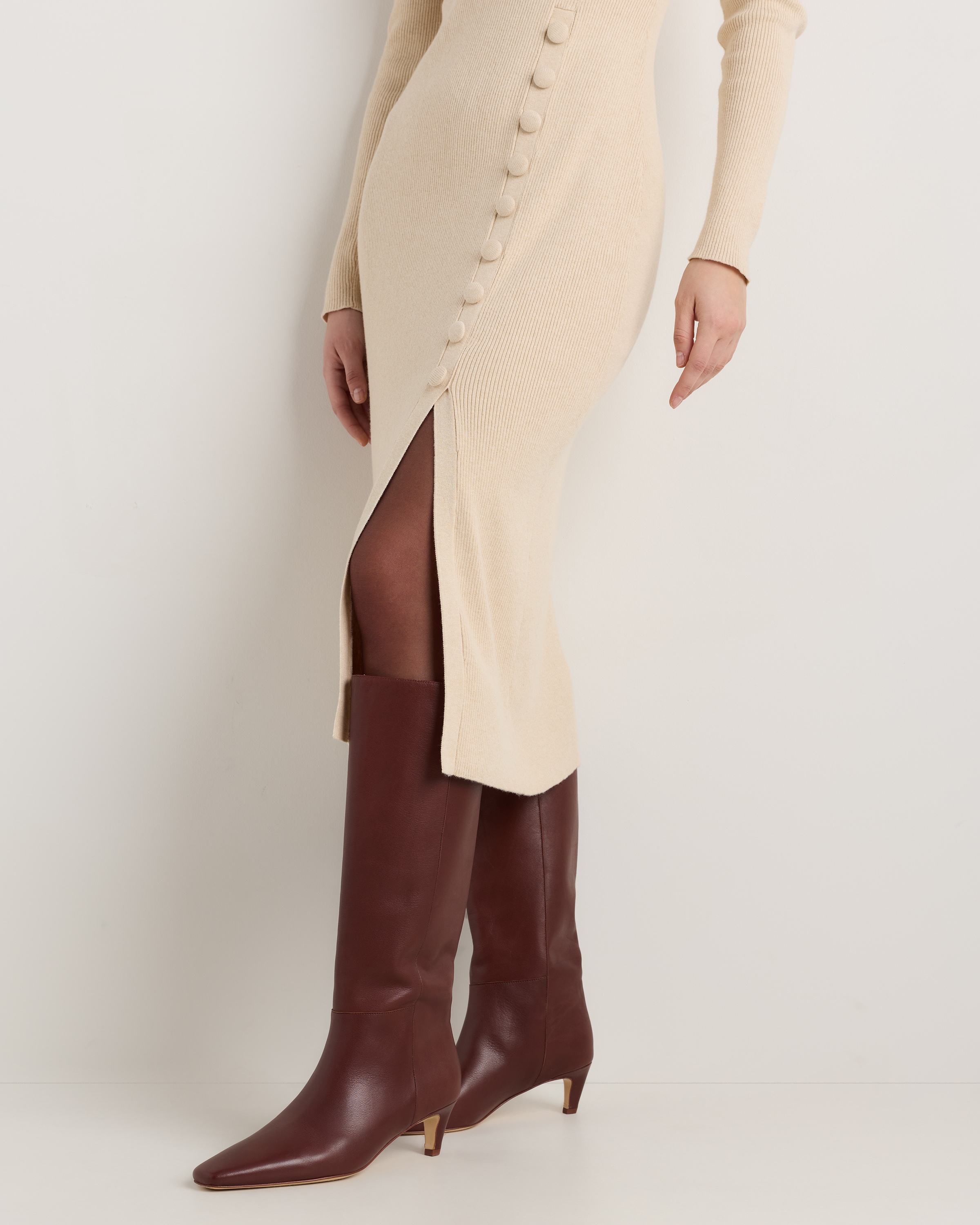 knee length dresses for ladies Grewal Tall Dress Leather Riding Boots Black / 7 main image 1