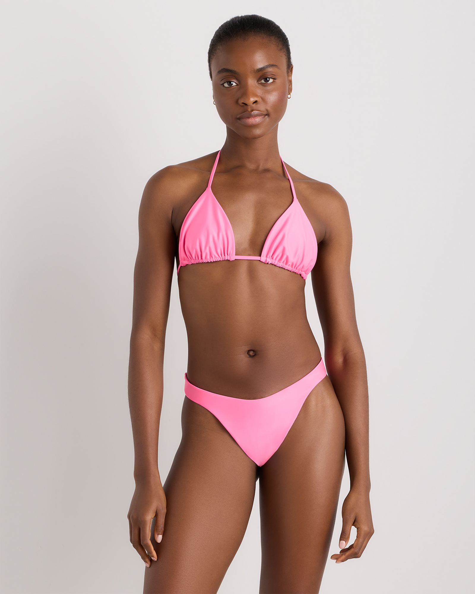 Bubblegum Pink Italian Triangle Bikini Top