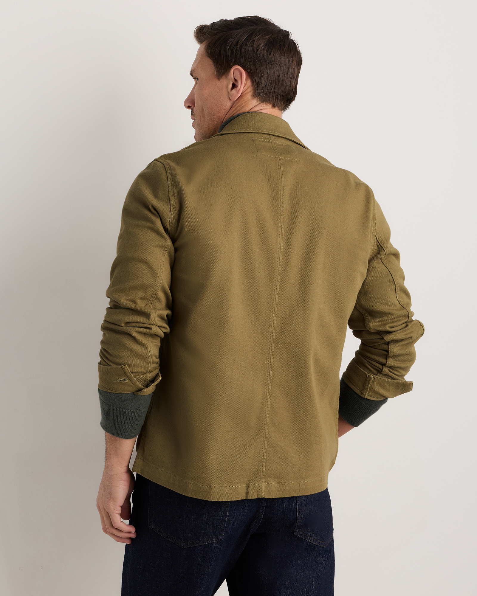 Organic Stretch Chore Jacket in Military Olive