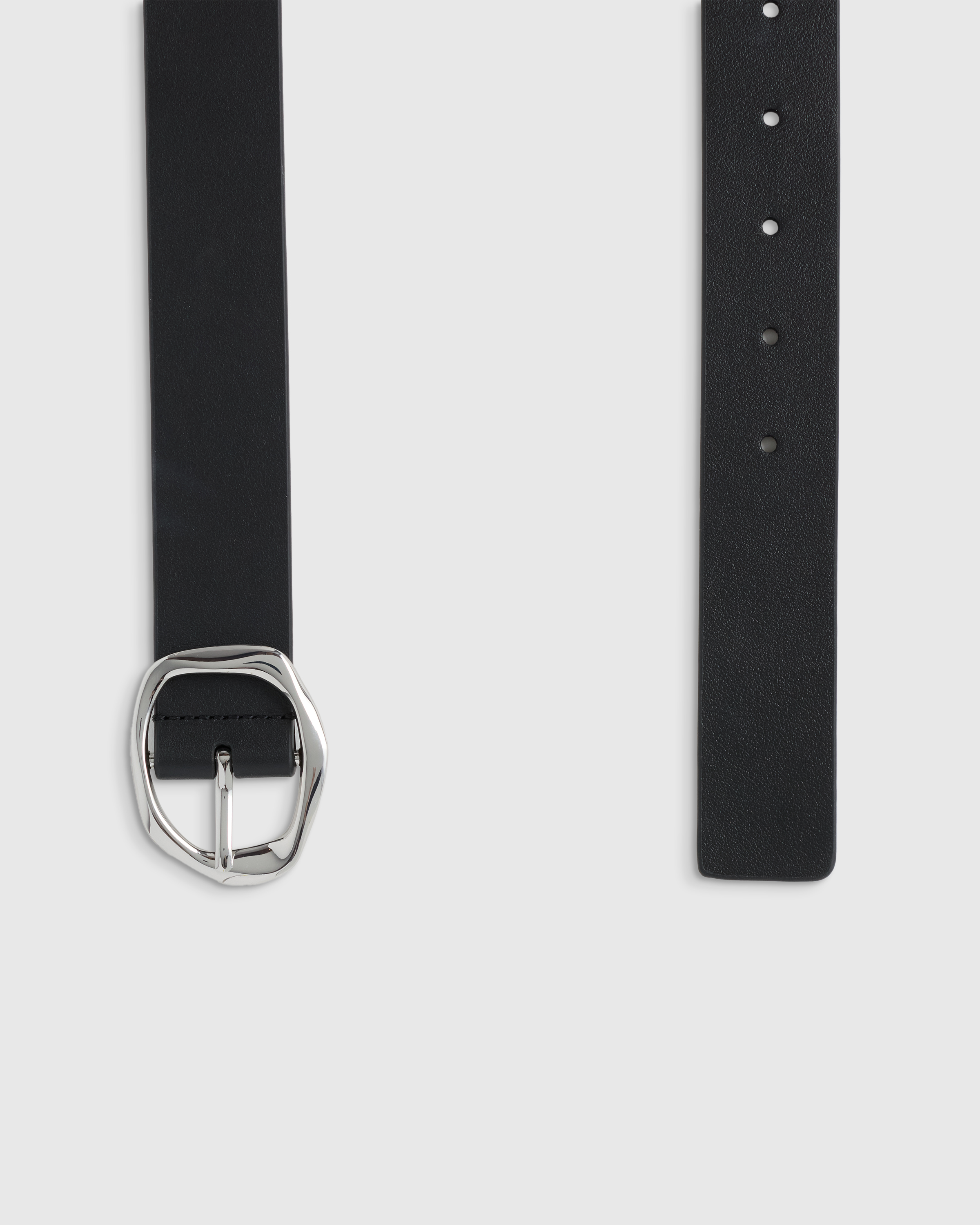 zoe  Roller belt / silver × black Zoe Sculptural European Leather Belt in Black/Silver