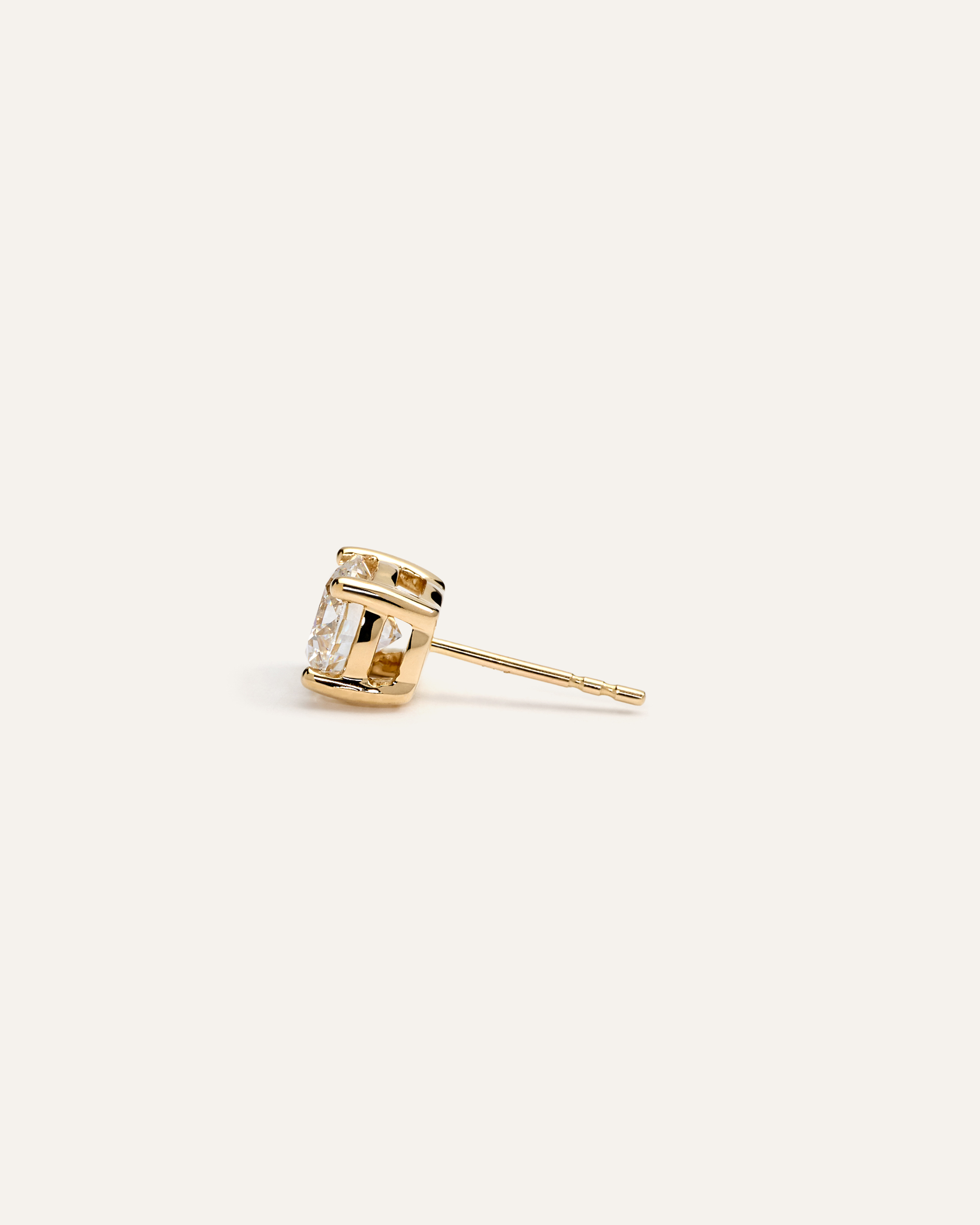 14K Gold Lab Grown Diamond Four-Prong Solitaire Studs - 2.5ctw - thumbnail 3