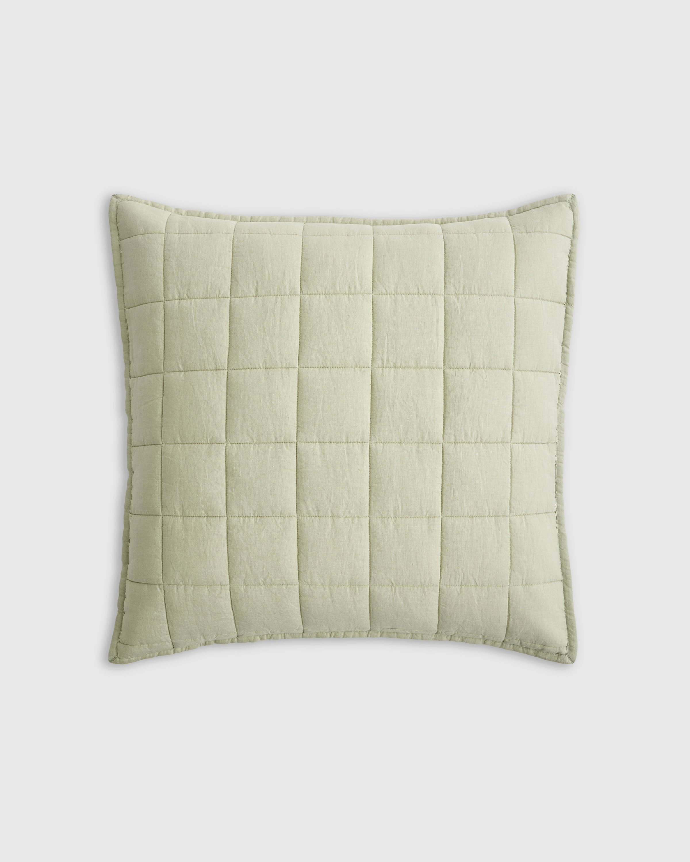 Sage European Linen Box Quilted Euro Sham