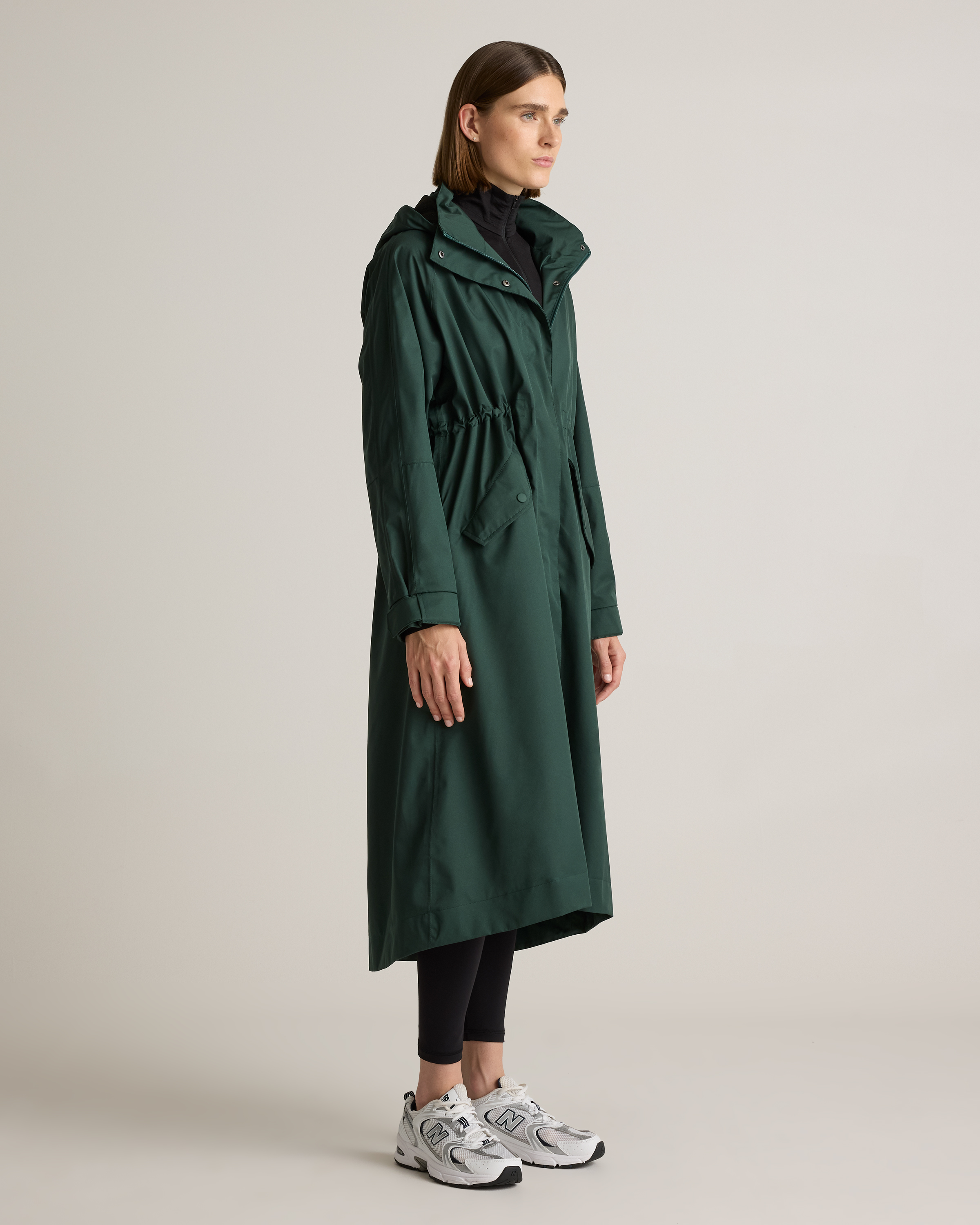 Weather Proof Rain Trench Coat in Dark Spruce