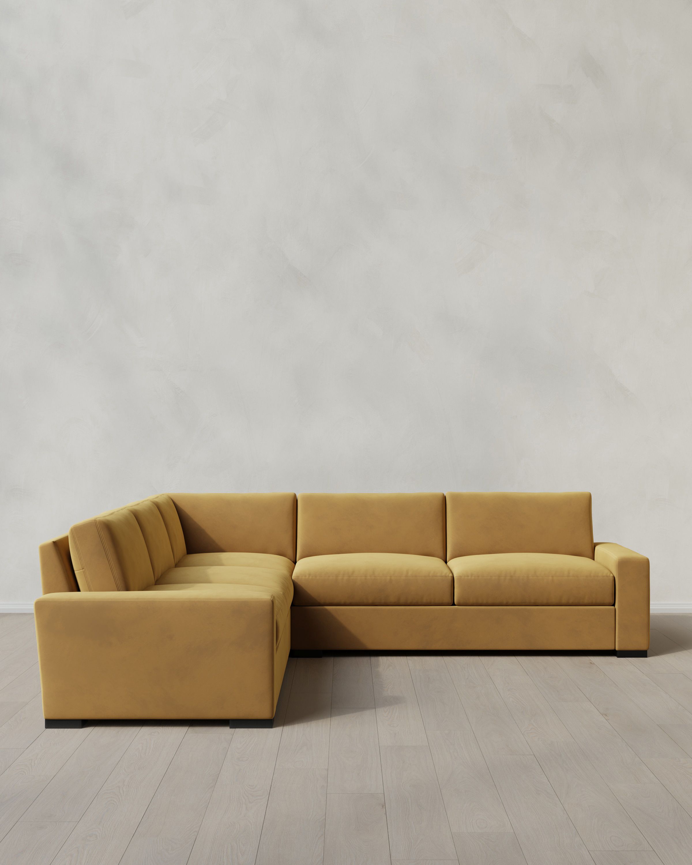 Caramel Stillman L Sectional in Performance Velvet