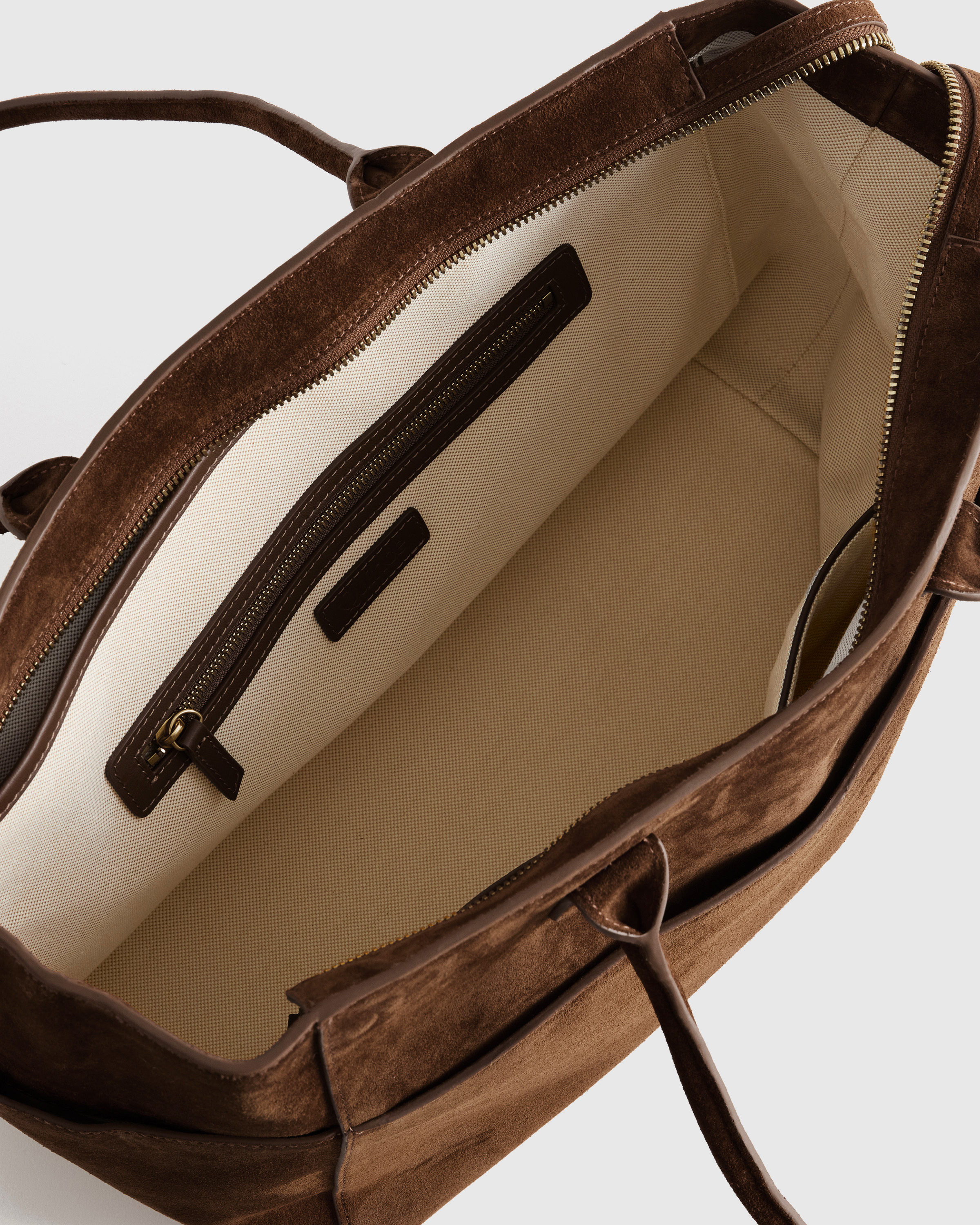 Hudson Suede Tote in Chocolate Brown