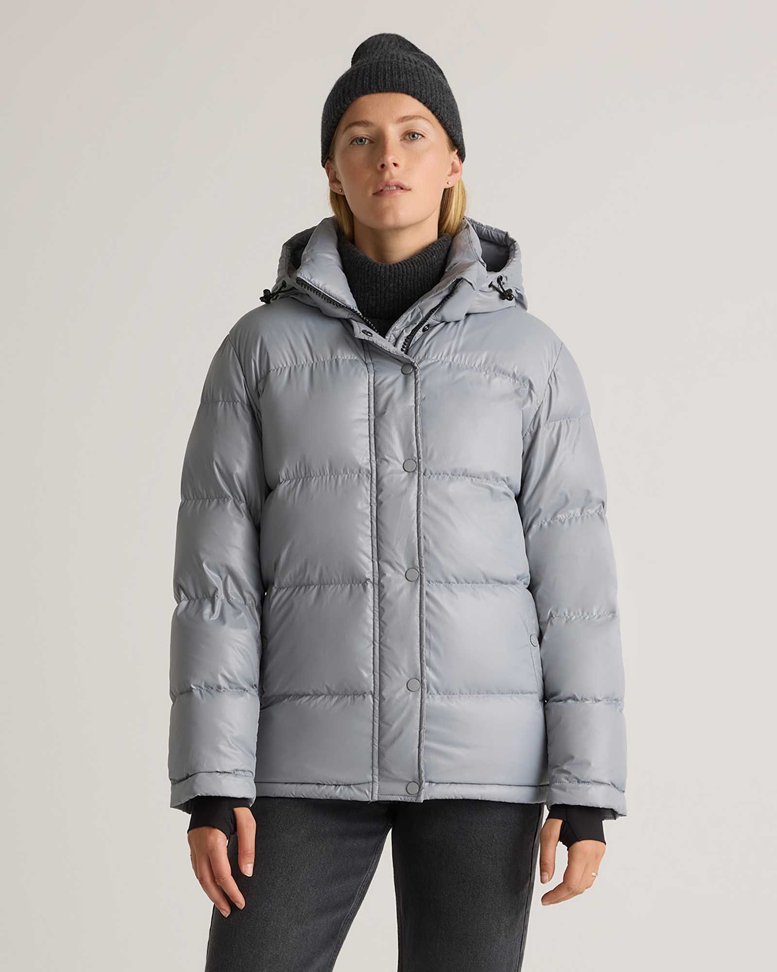 Puffer Website Responsible Down Puffer Jacket in Feather Grey