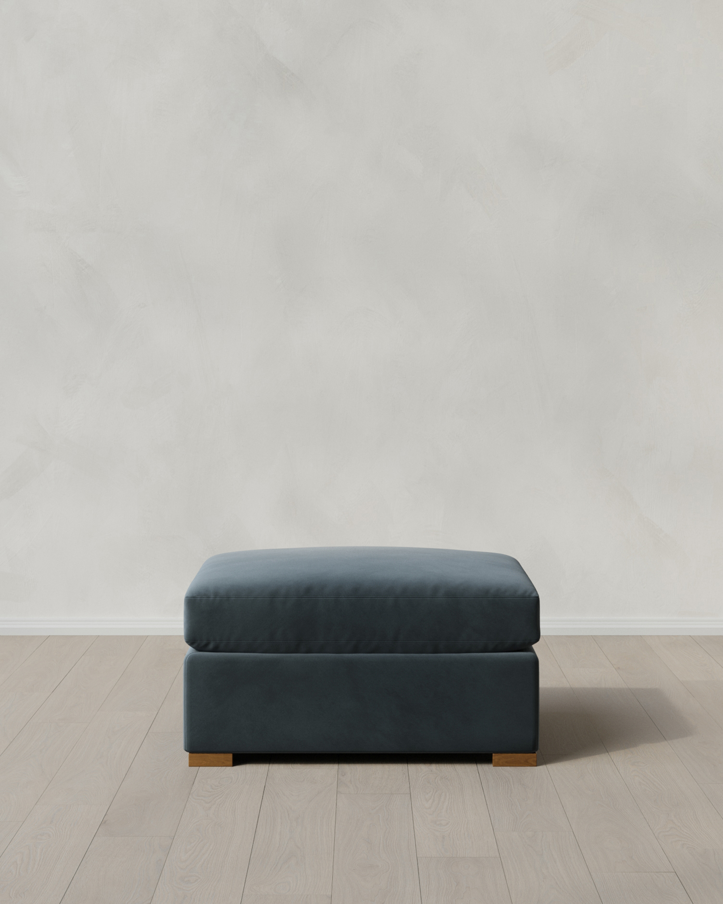 Pine Hollis Slope Arm Ottoman in Performance Velvet