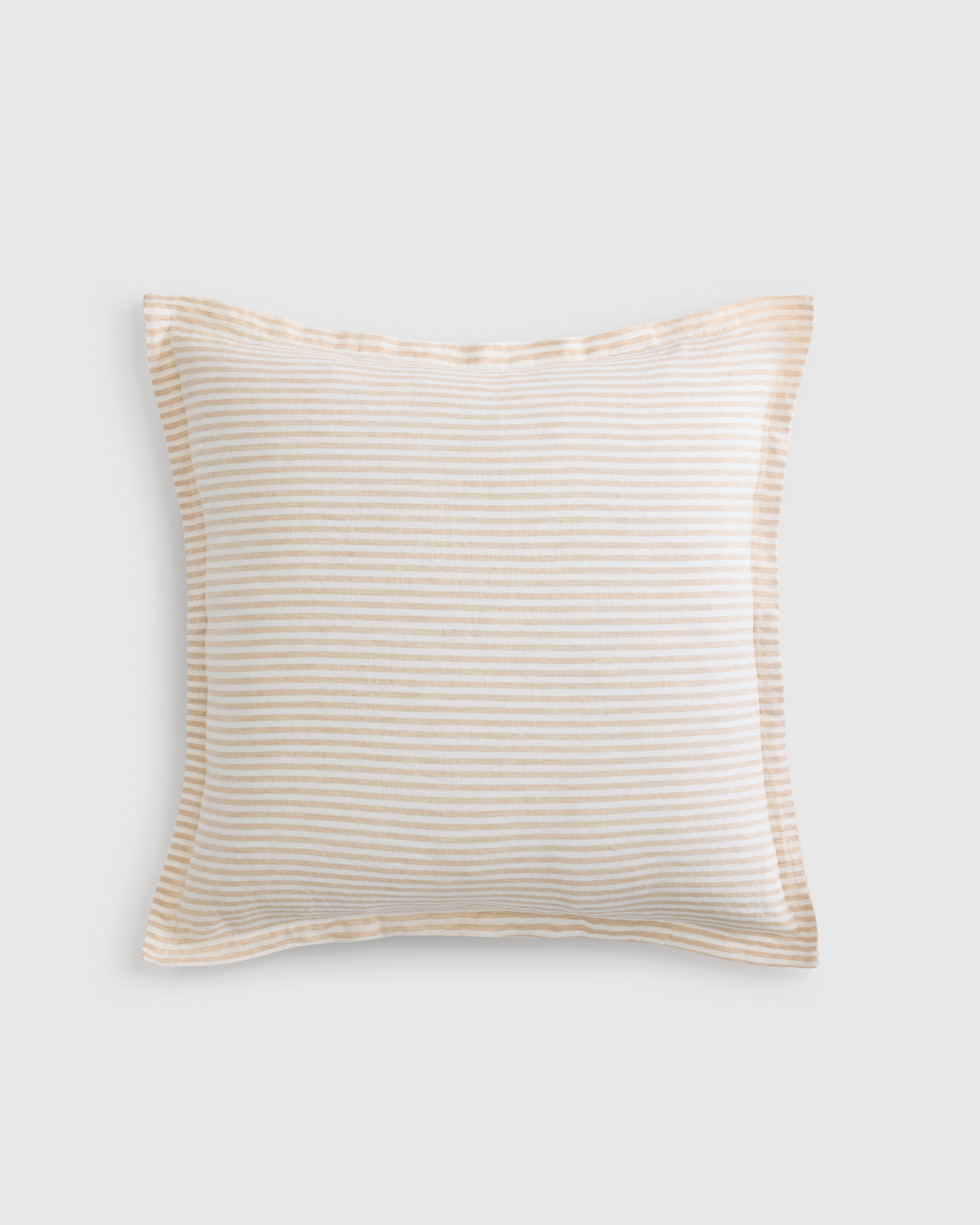 Natural/White Stripe European Linen Stripe Euro Sham