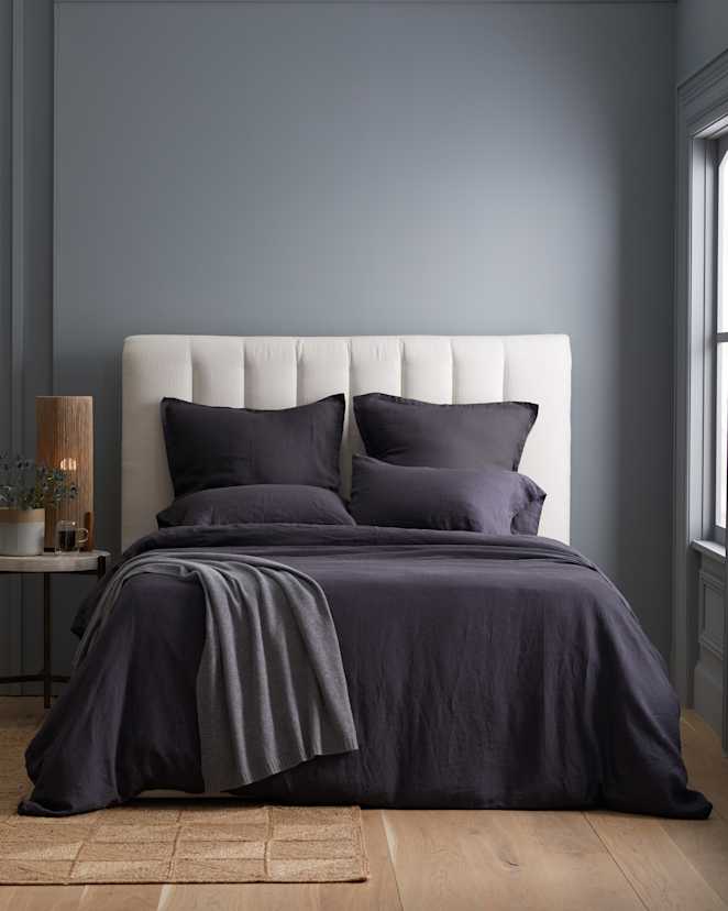EuropeanLinenEuroSham Charcoal 277