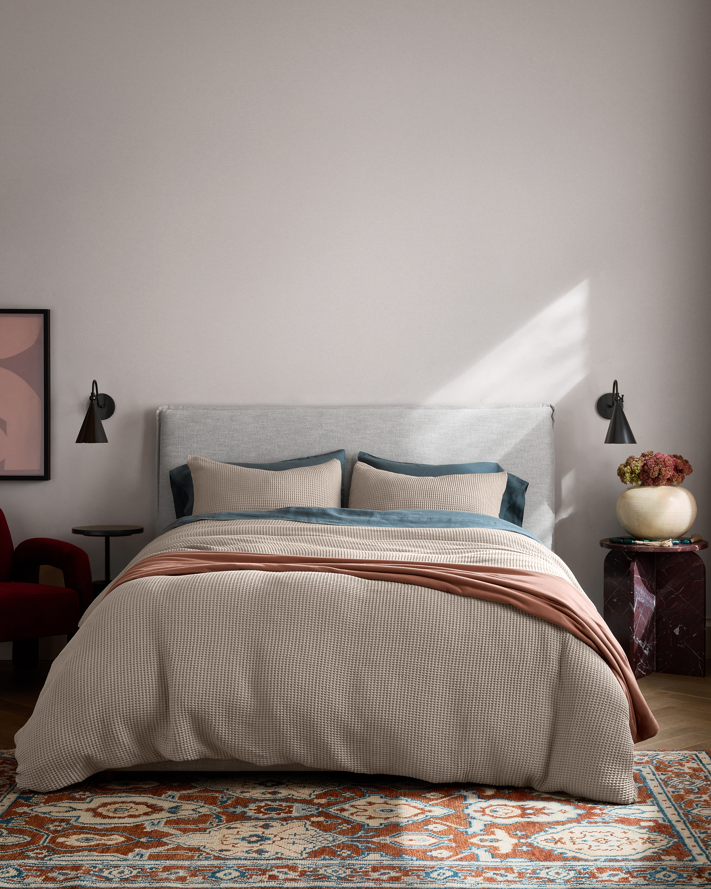 Dove Organic Waffle Duvet Cover Set
