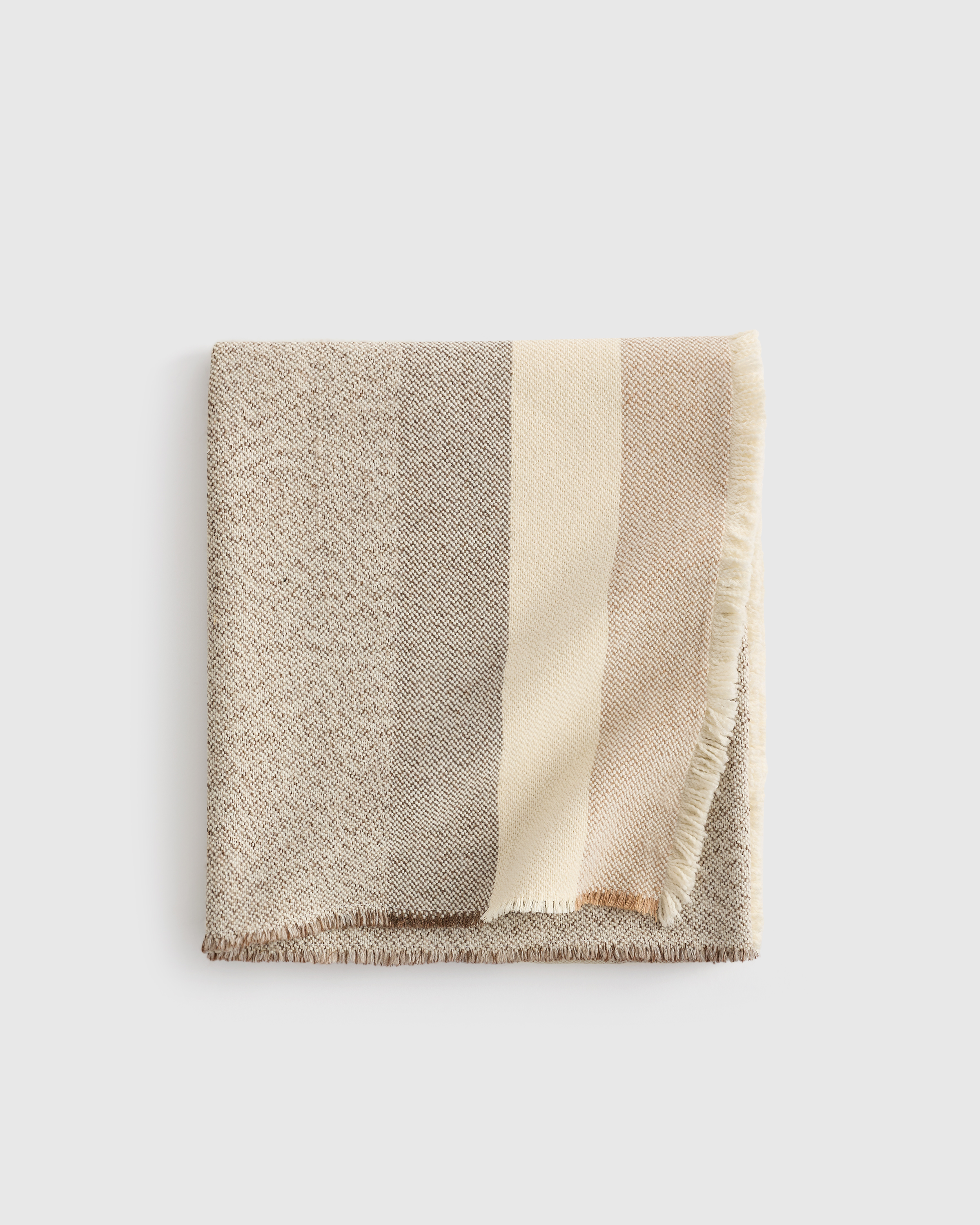 Espresso Wool Alpaca Stripe Throw