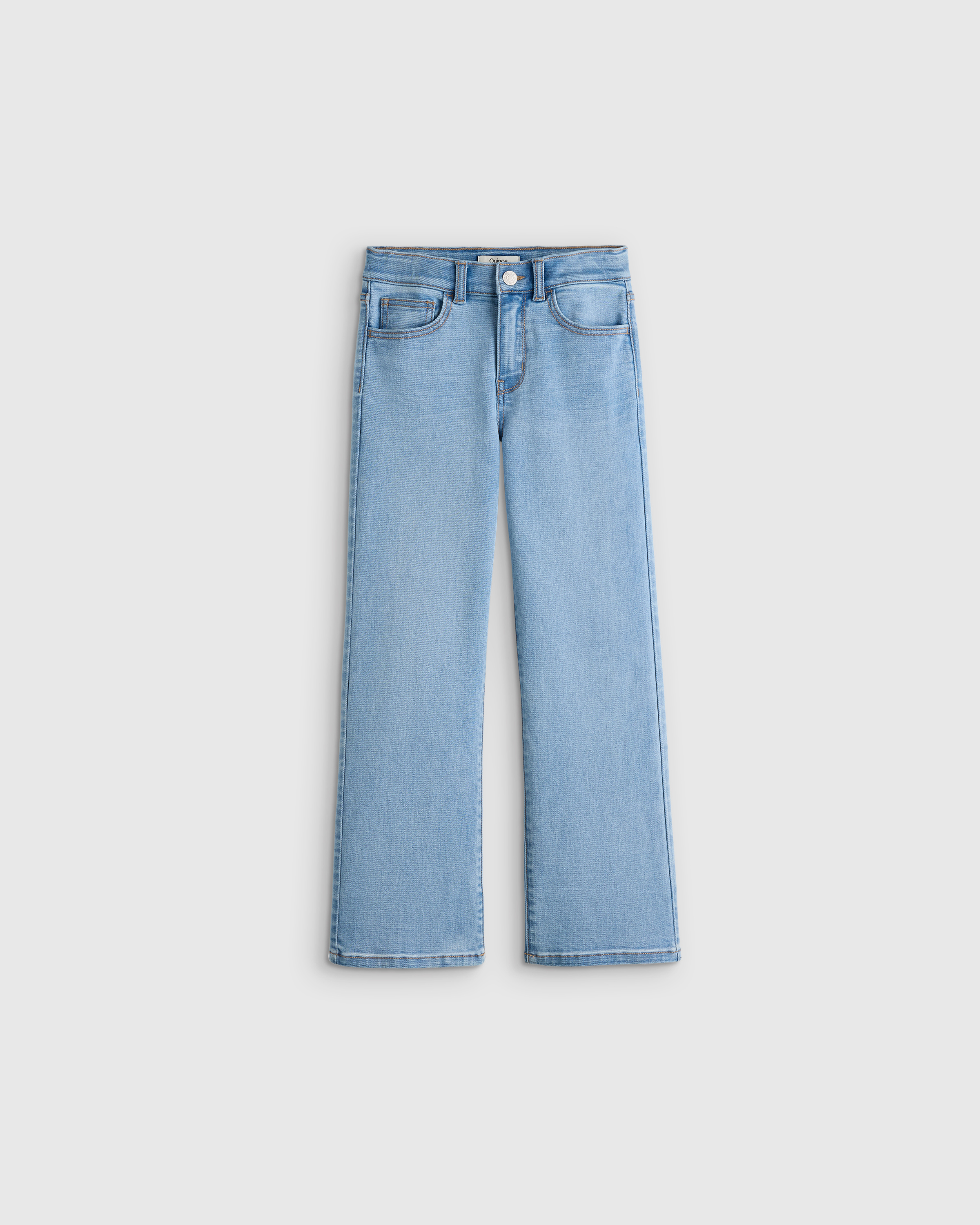 Light Wash Girls Stretch Wide Leg Jeans