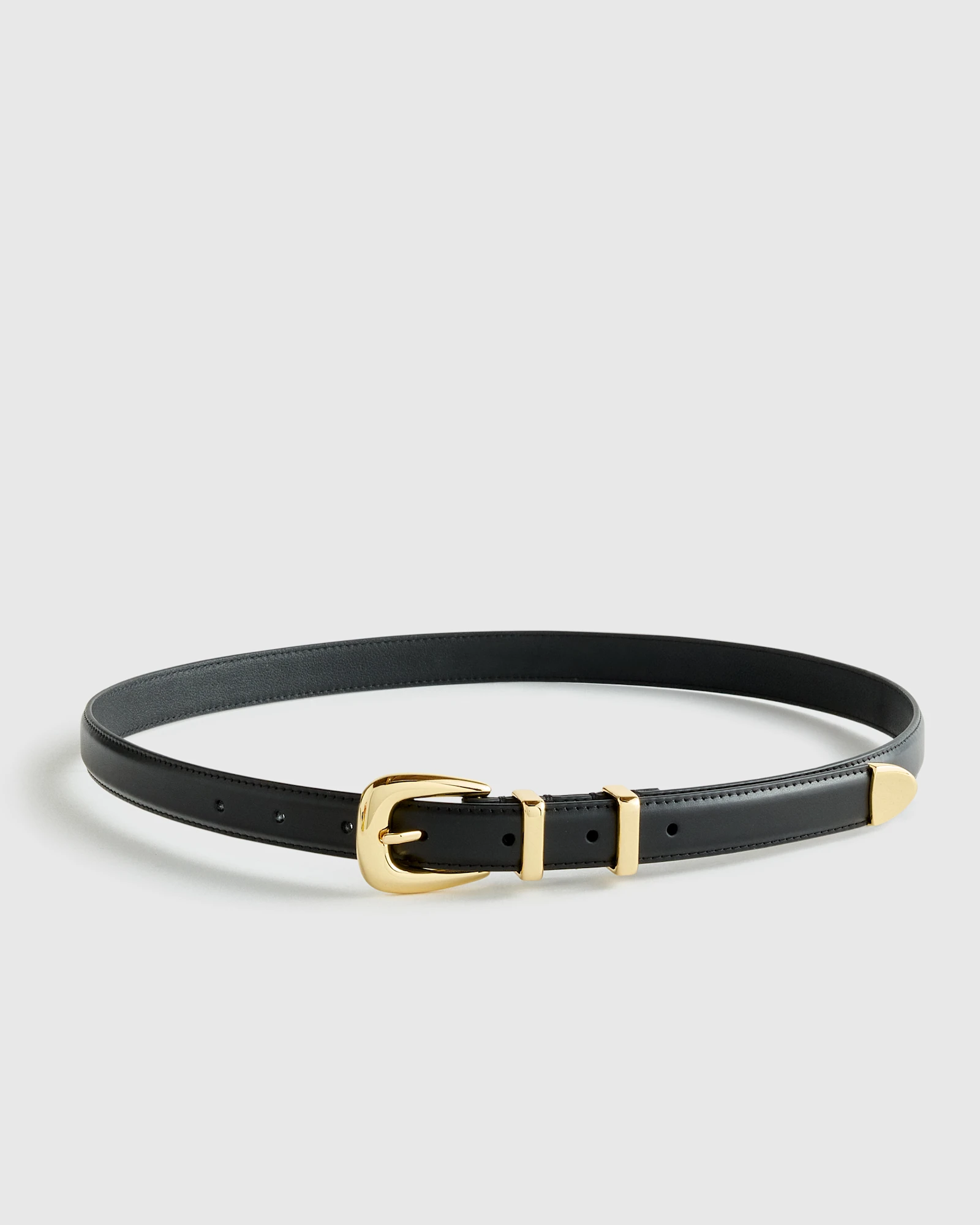 Lola European Leather Western Skinny Belt