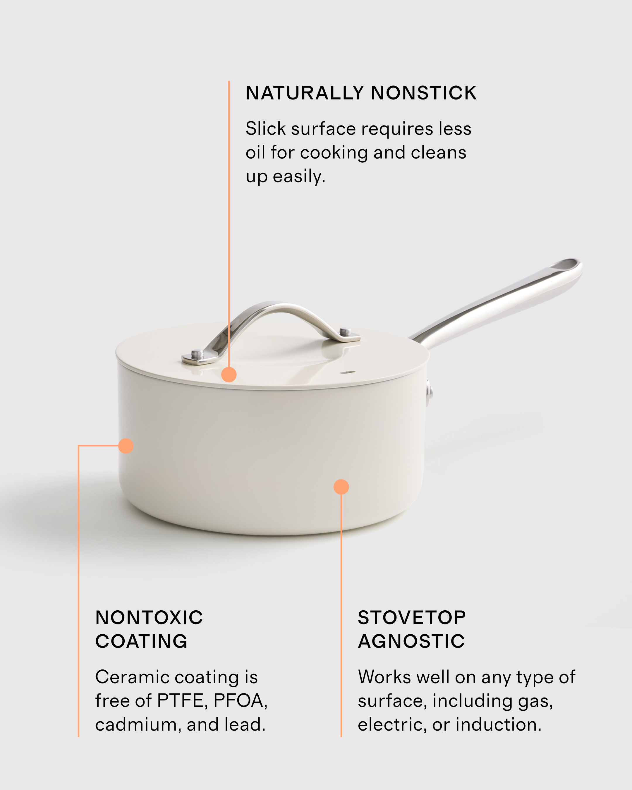 Quince Ceramic Nonstick Saucepan - Thumbnail 5