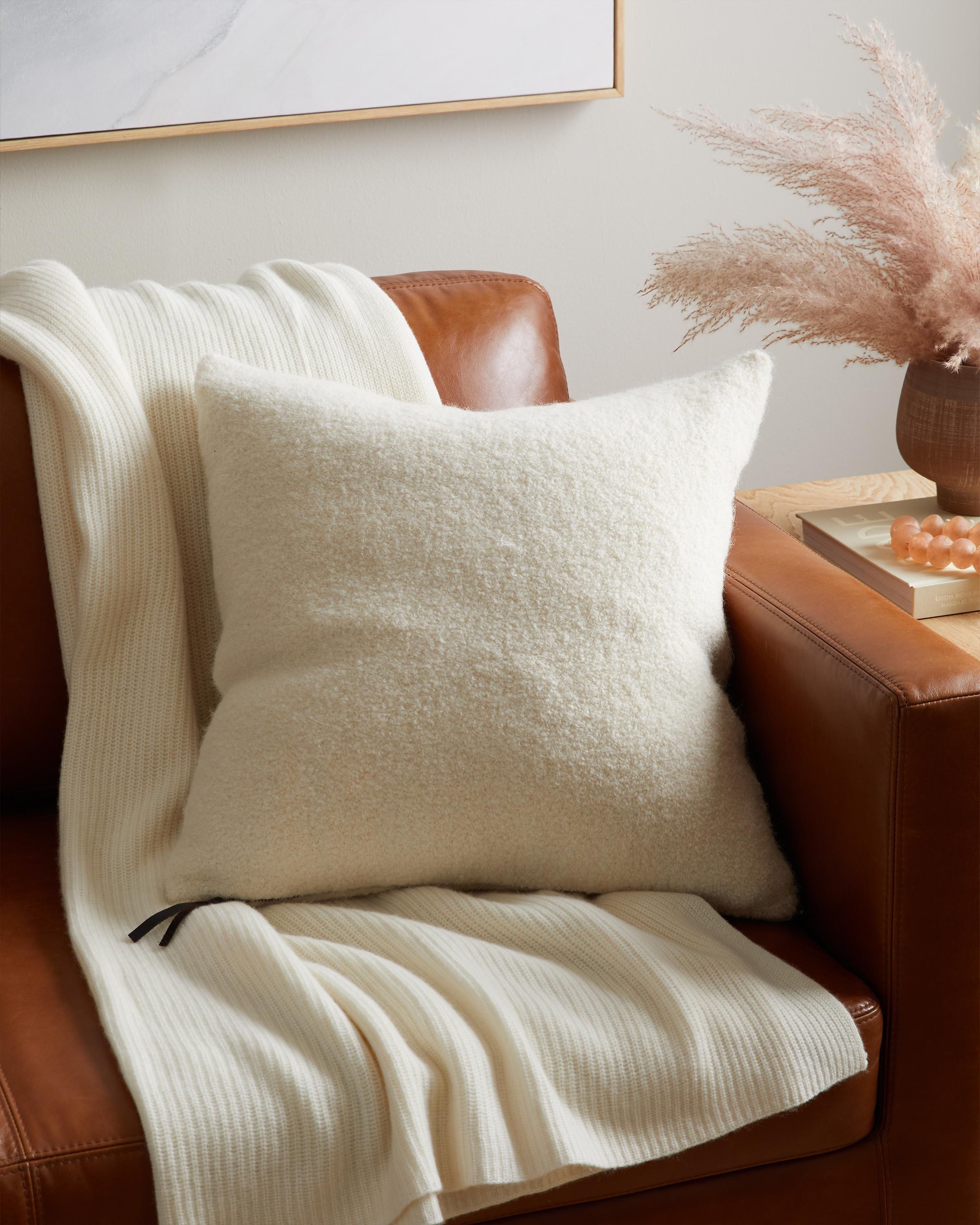 Ivory Alpaca Boucle Pillow Cover