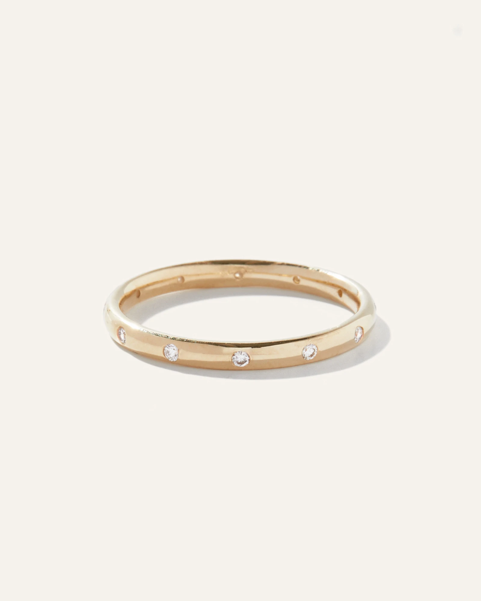 14K Gold Diamond Dot Ring