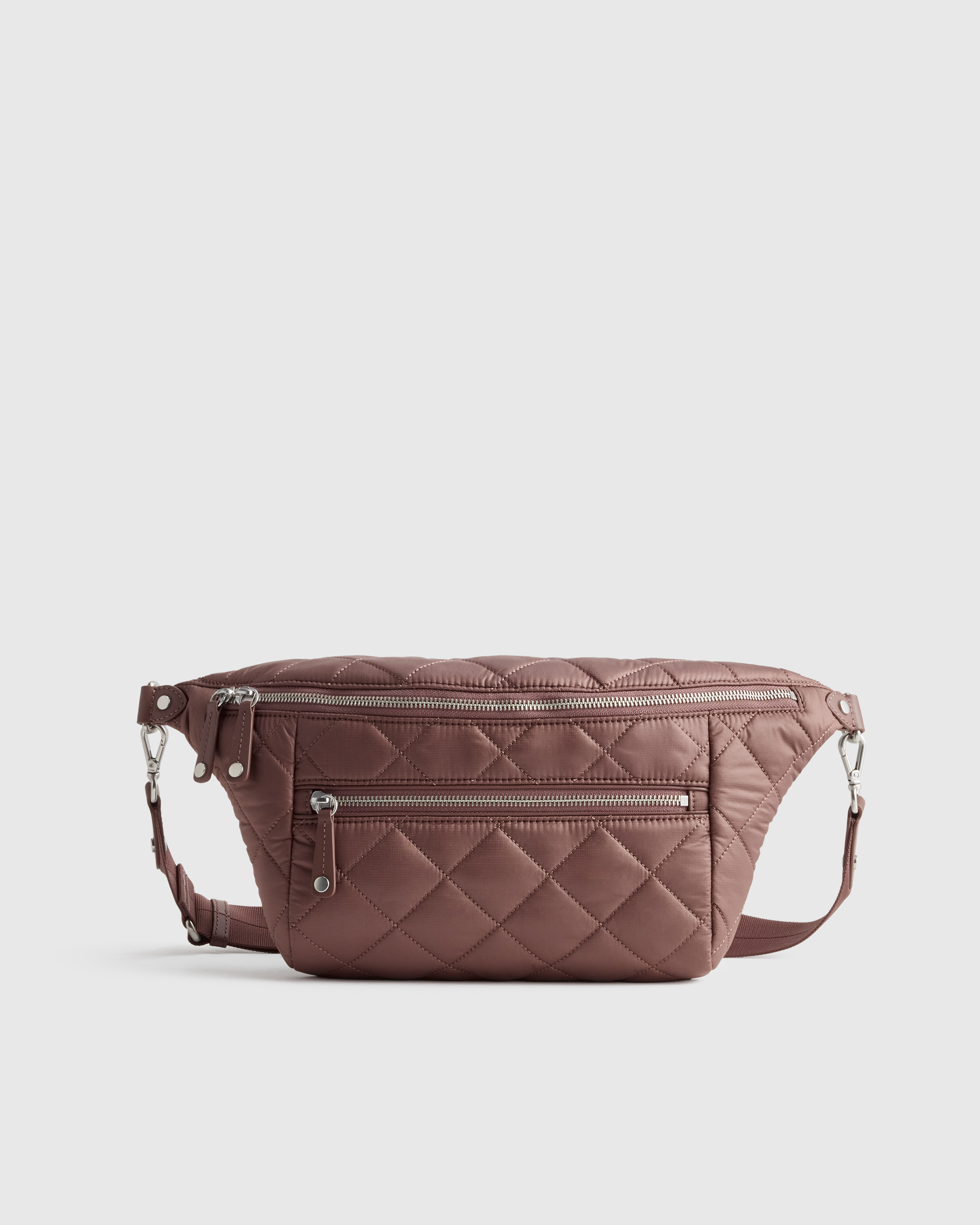 Taupe Brown Transit Quilted Sling Bag