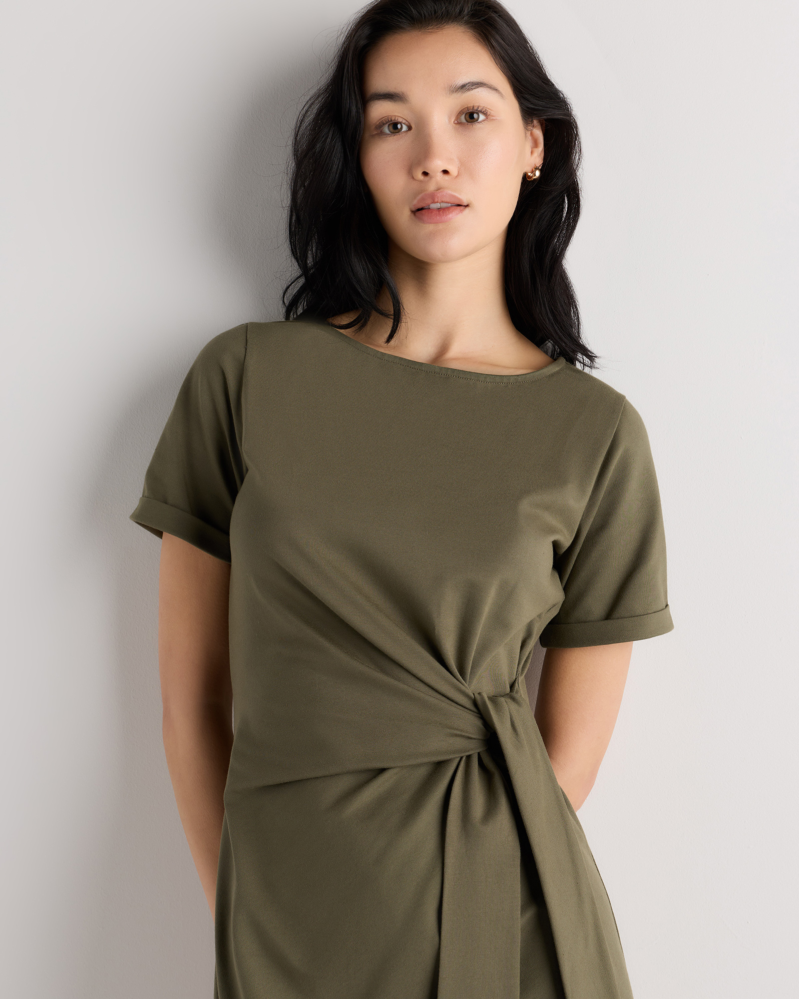 naked wardrobe green dress Vintage Olive Green Prom Dress A-Line Short-sleeve Evening Dress Long –  DSProm