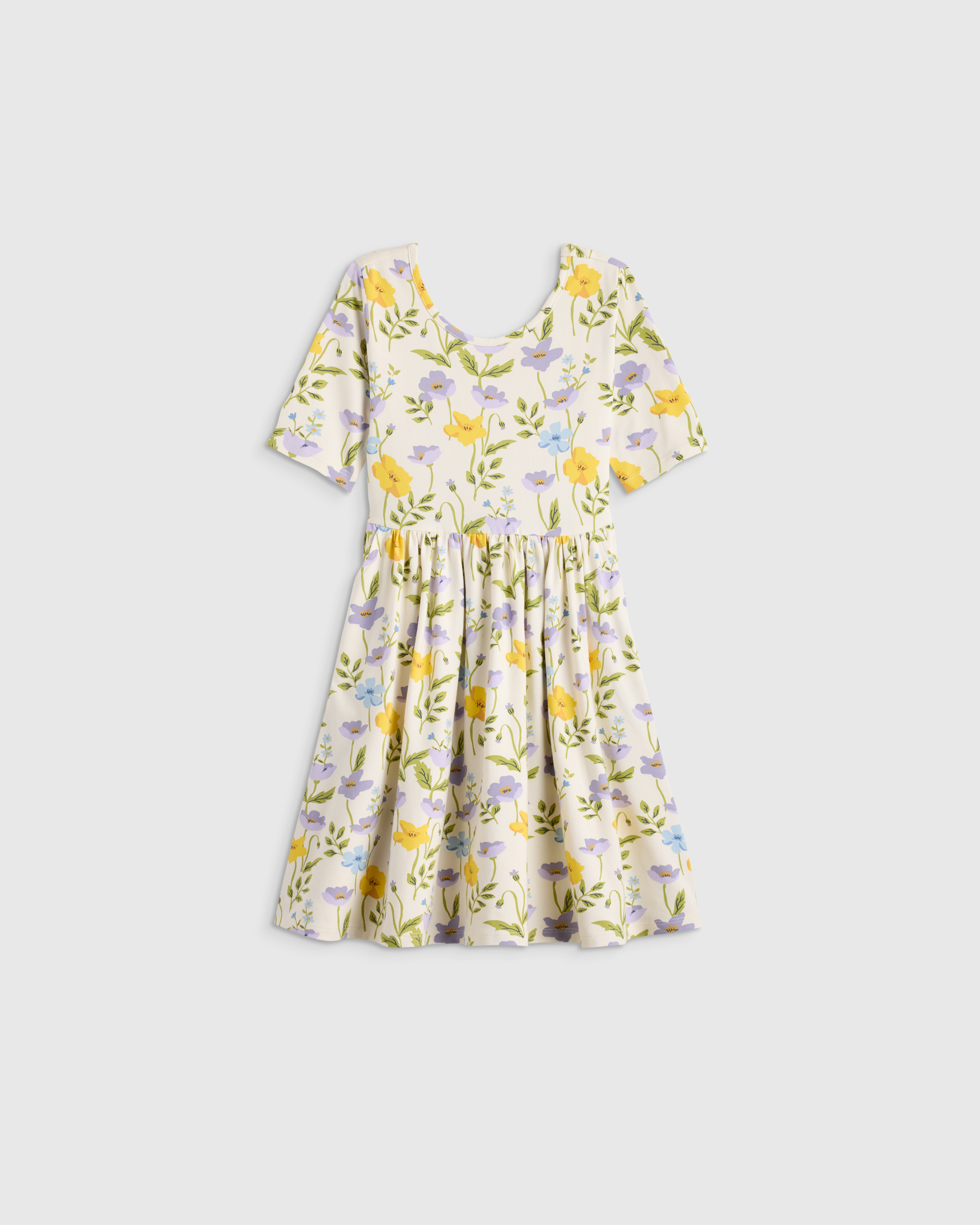 Purple Poppy Garden Organic Cotton Skater Dress 