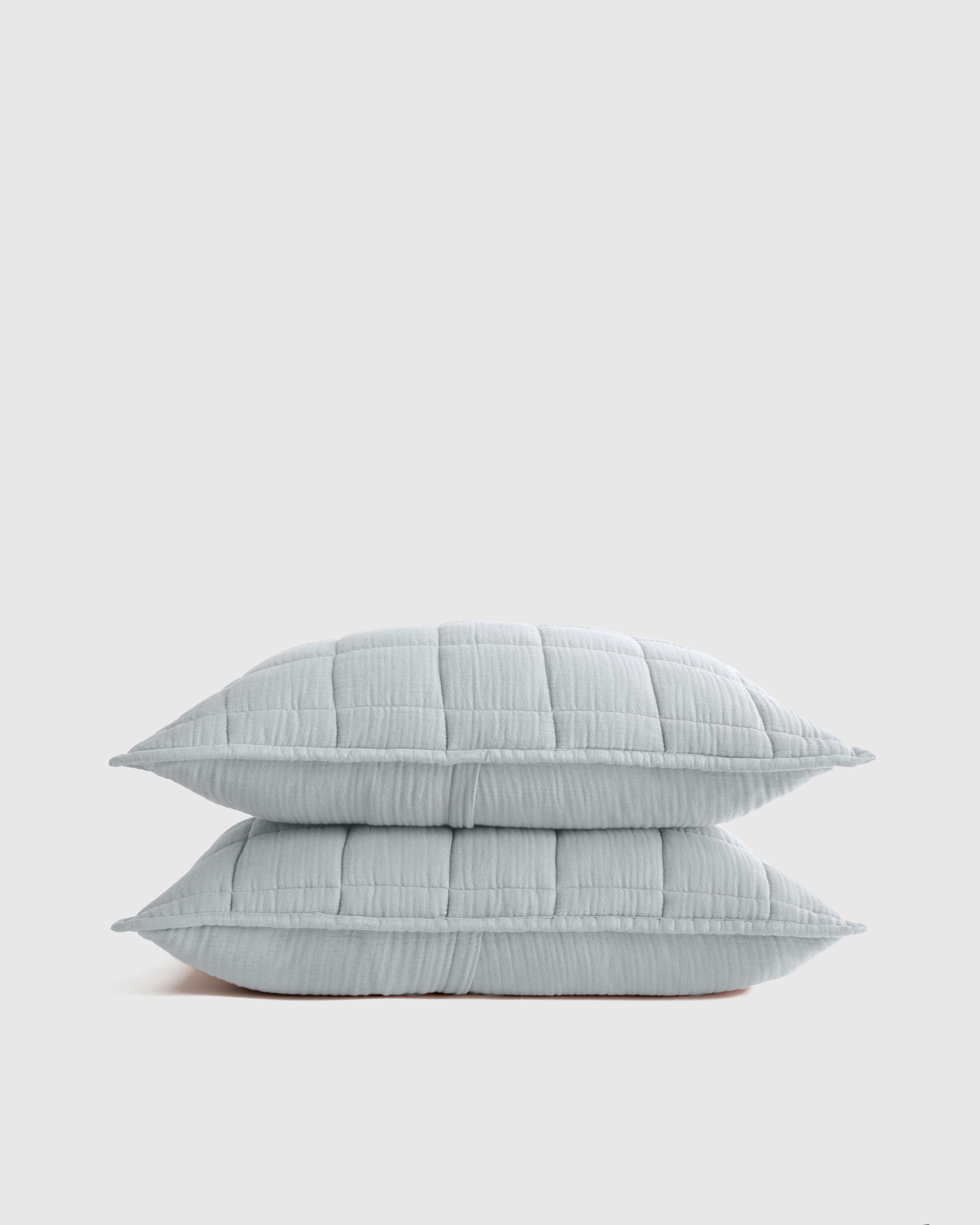 Mist Organic Airy Gauze Box Quilt Sham Set