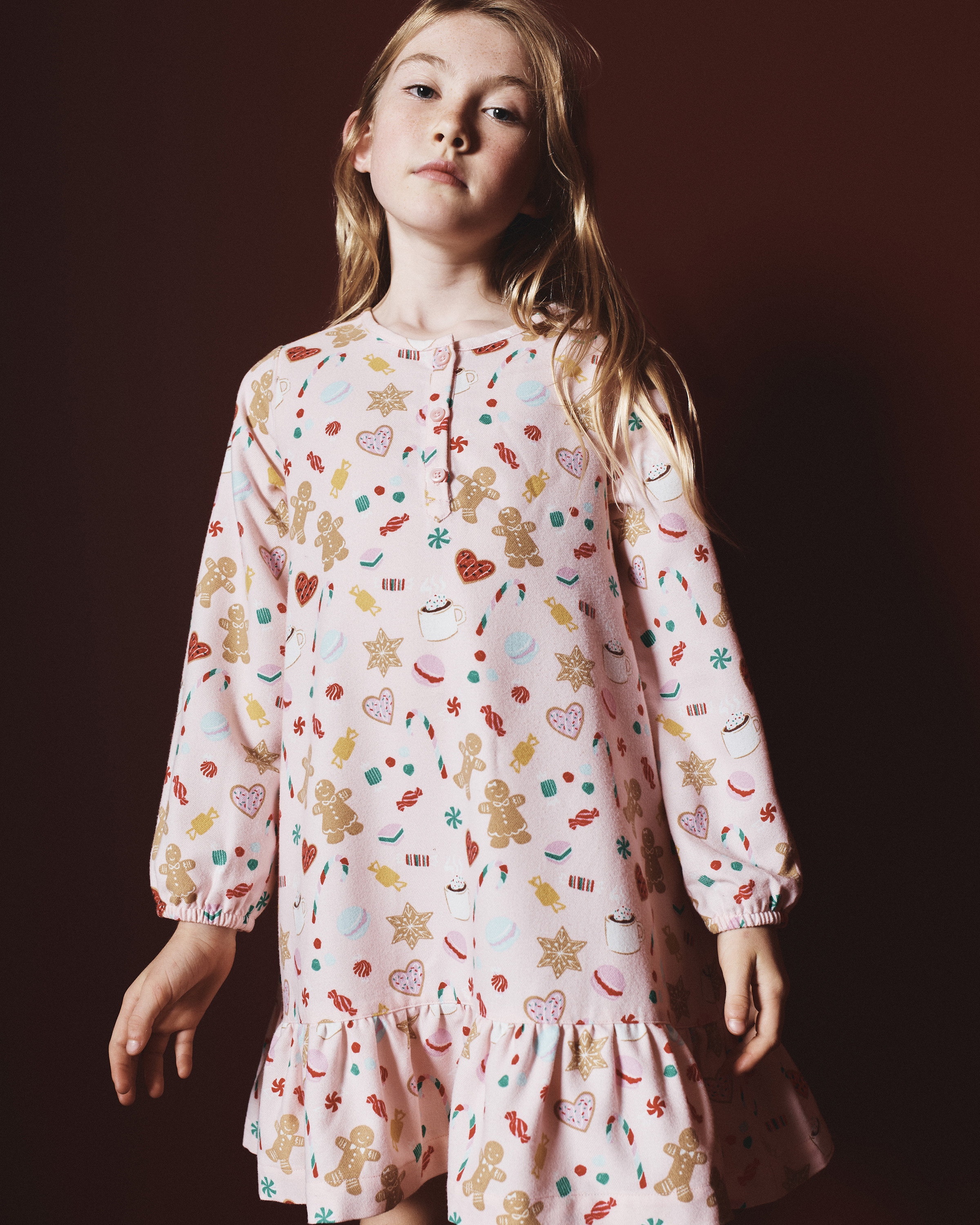 Holiday Flannel Nightgown in Sweet Treats, Size 12, Recycled Polyester by Quince