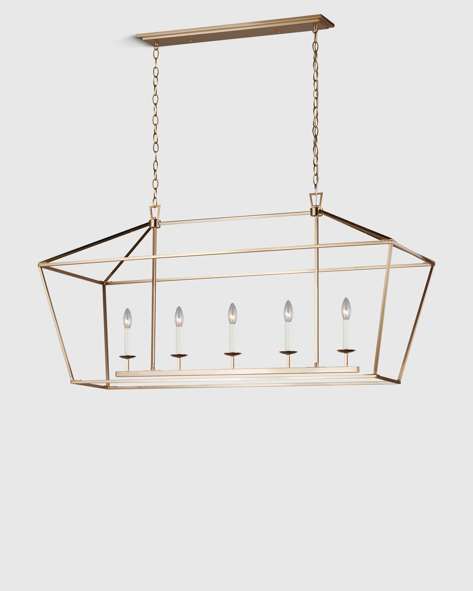 Traditional Steel Linear Lantern Chandelier - thumbnail 3