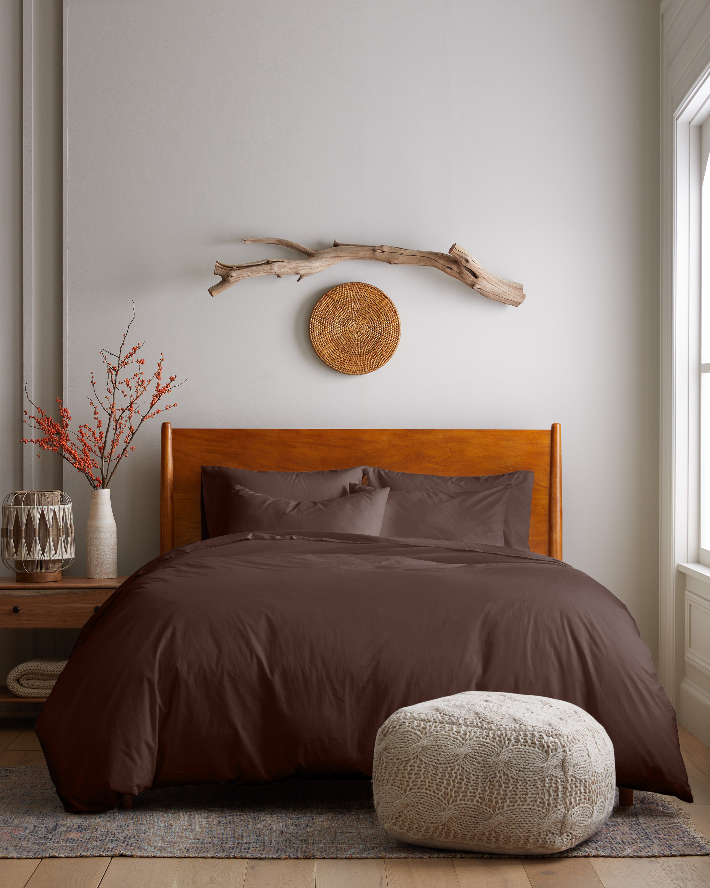 Organic Brushed Cotton Duvet Cover in Espresso