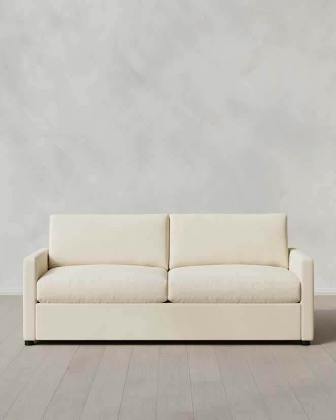 7FT Sofa Performance Velvet Ivory