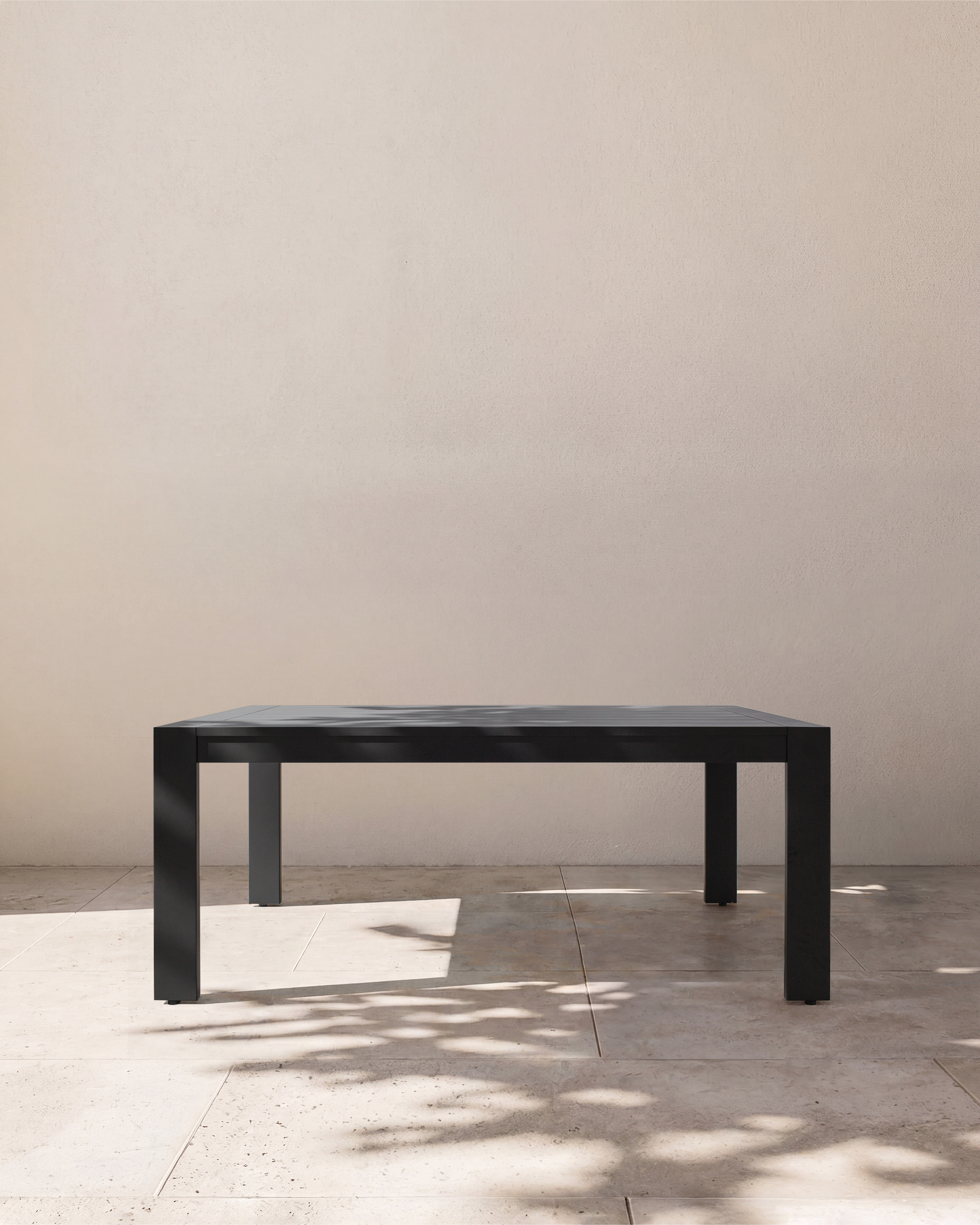 Dark Charcoal Linear Aluminum Outdoor Dining Table