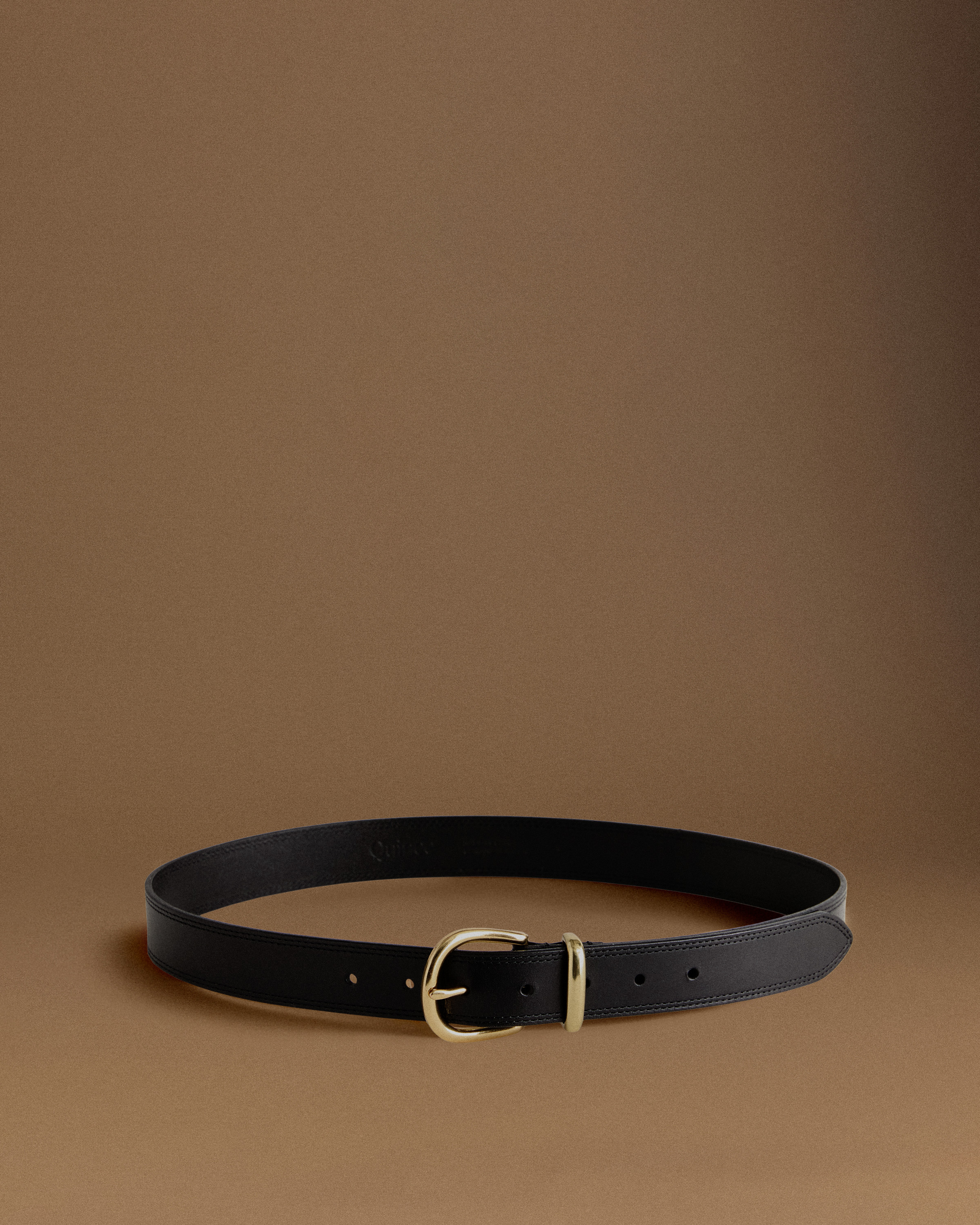 Black Allegra European Leather Belt