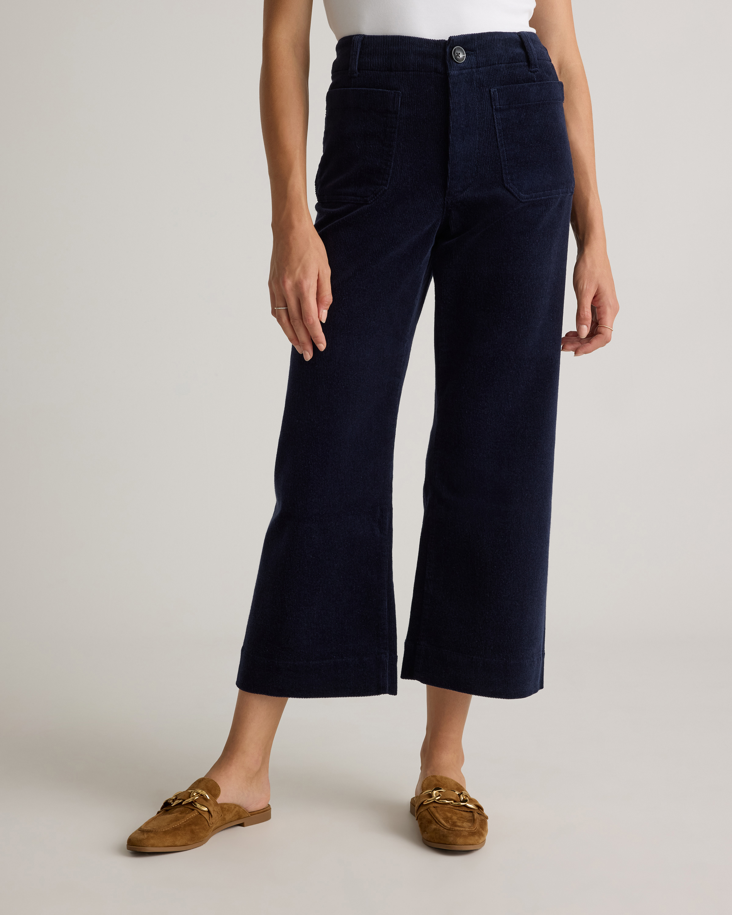 KHOKI　\"Wide-leg cropped pants 　col.Navy Wide-leg cropped pants Navy – EYE/KHOKI