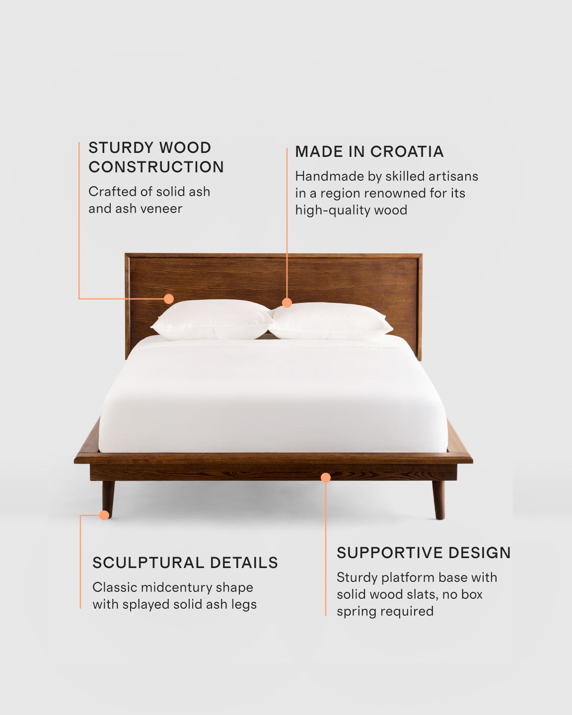 Quince Midcentury Platform Bed - Thumbnail 2