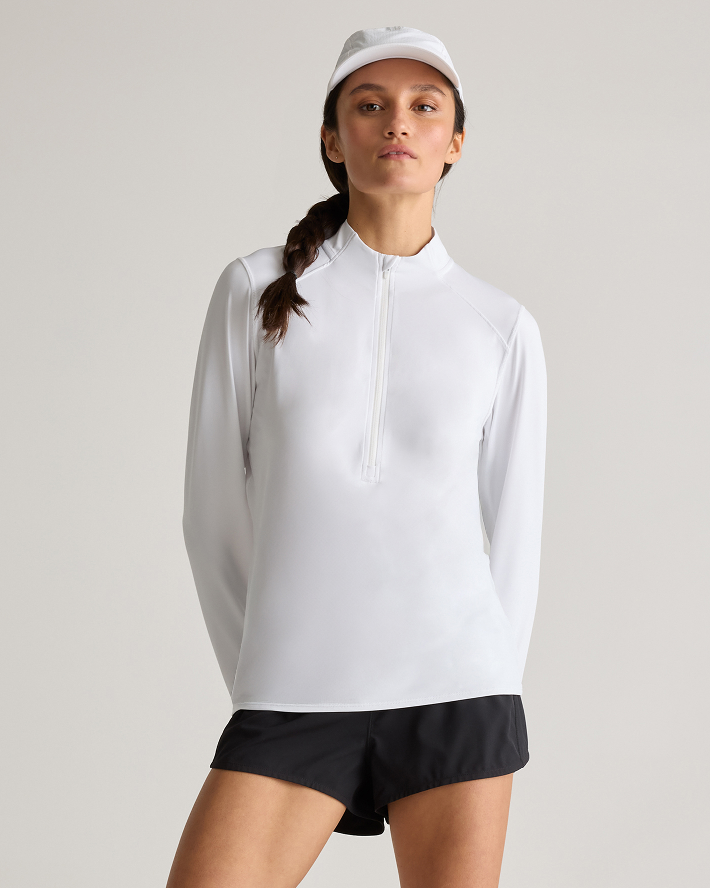 Classic White Race Day Half-Zip Pullover