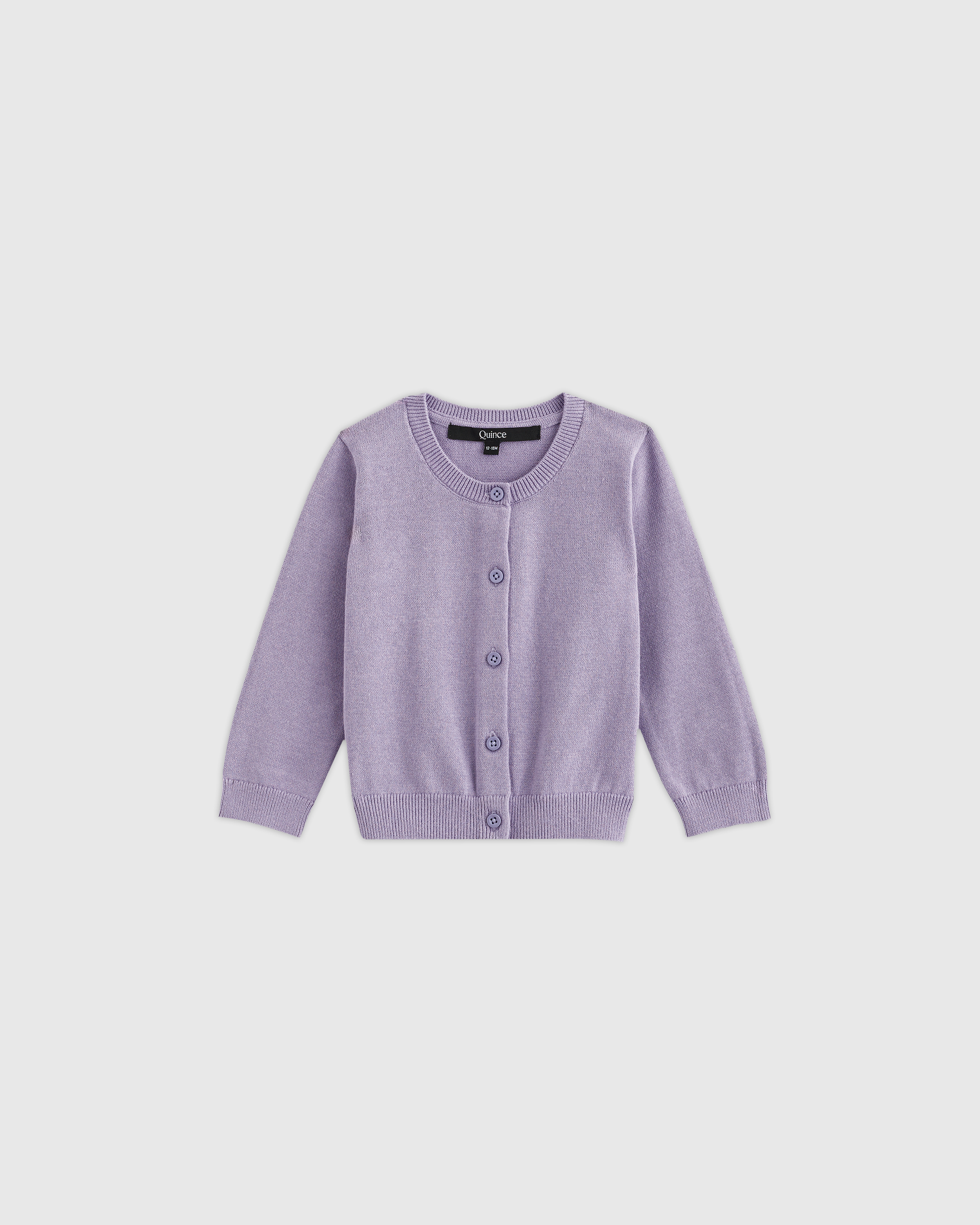 Quince Crewneck Cardigan Sweater In Black